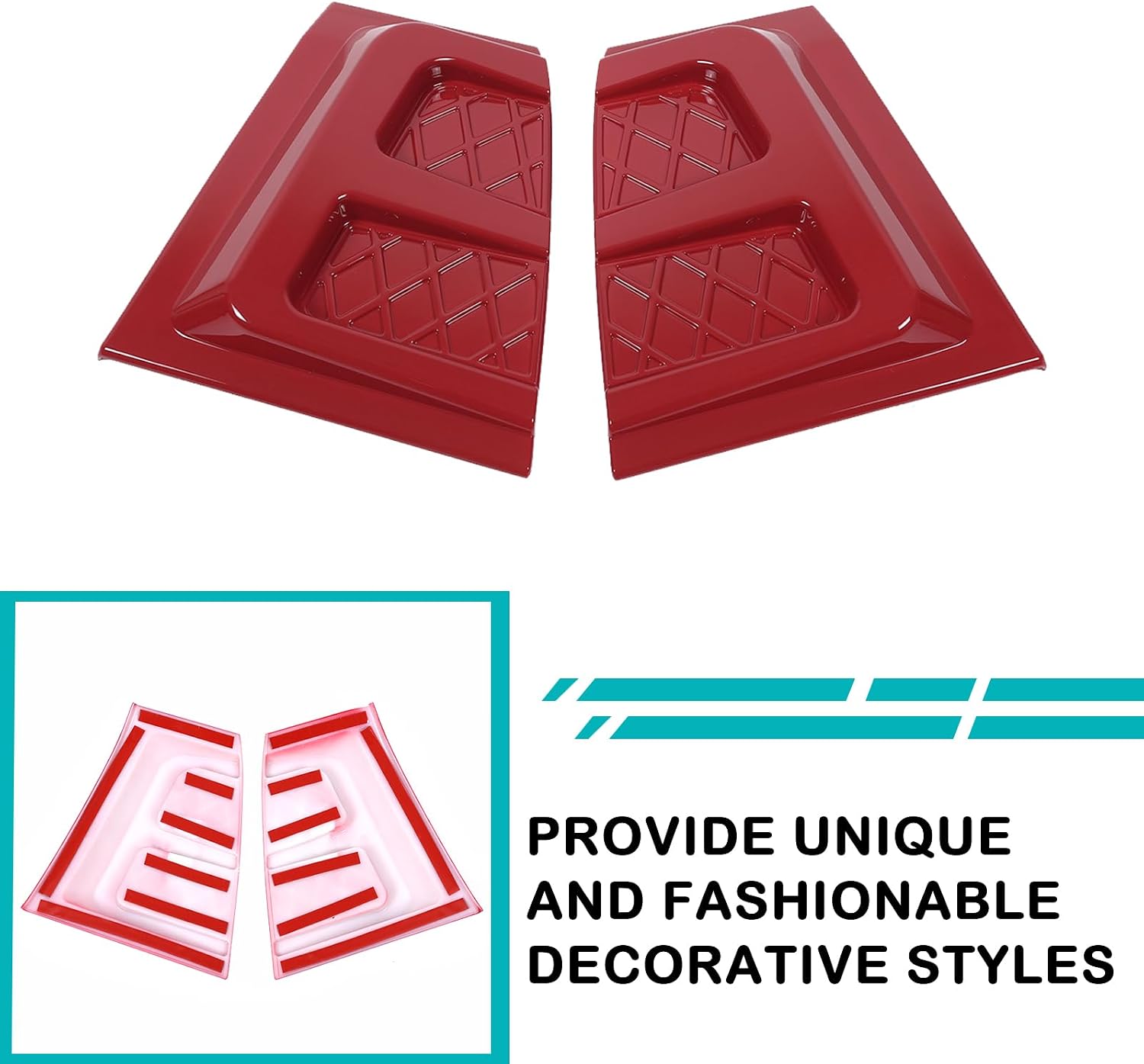 Car Cowl Body Armor Outer Cowl Covers Corner Guards Compatible with Ineos Grenadier 2020-2025 Car Hood Protection Decoration on Both Sides Exterior Accessories Parts (Red)