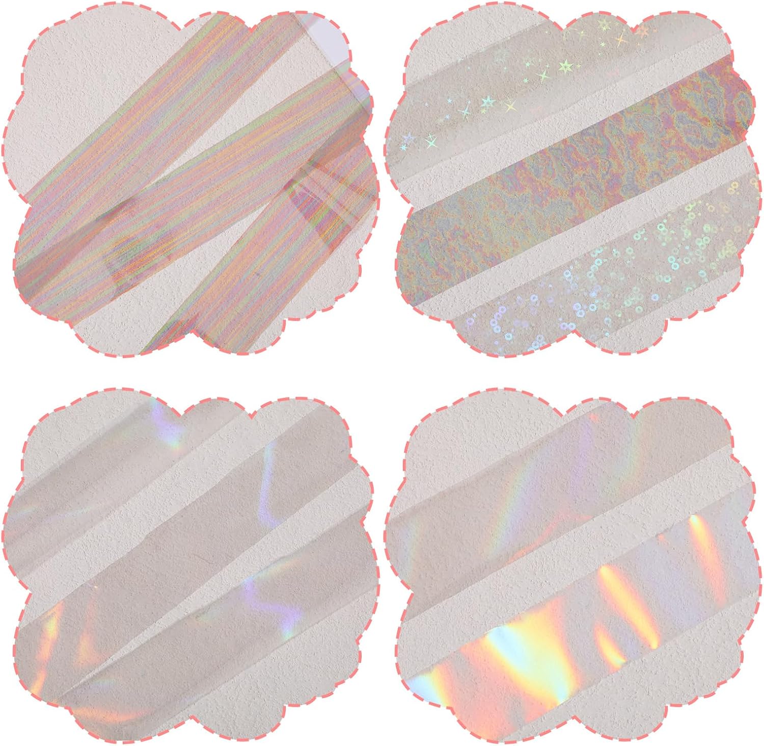 2 Box 20 Rolls Nail Transfer Foil, Clear Iridescent Foil Nail Art | Aurora Holographic Nail Foil Sheets for Women DIY Clear Laser Glass Shiny Iridescent Manicure Designs