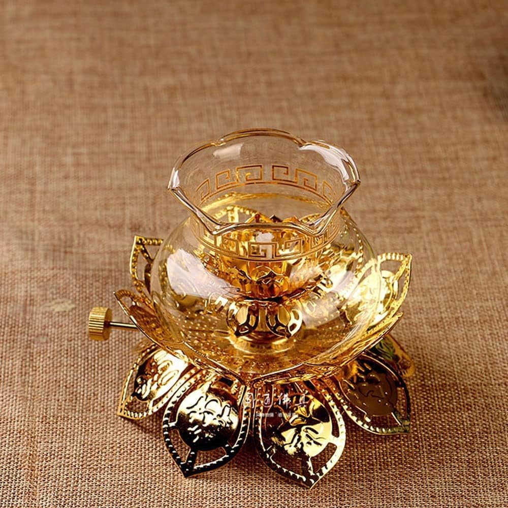 Decorative Lighting Oil Lamp Lotus Buddha Front Light Oil Lamps for Indoor Use Transparent Lampshade Glass Oil Lantern Emergency Kerosene Lamp Lamp