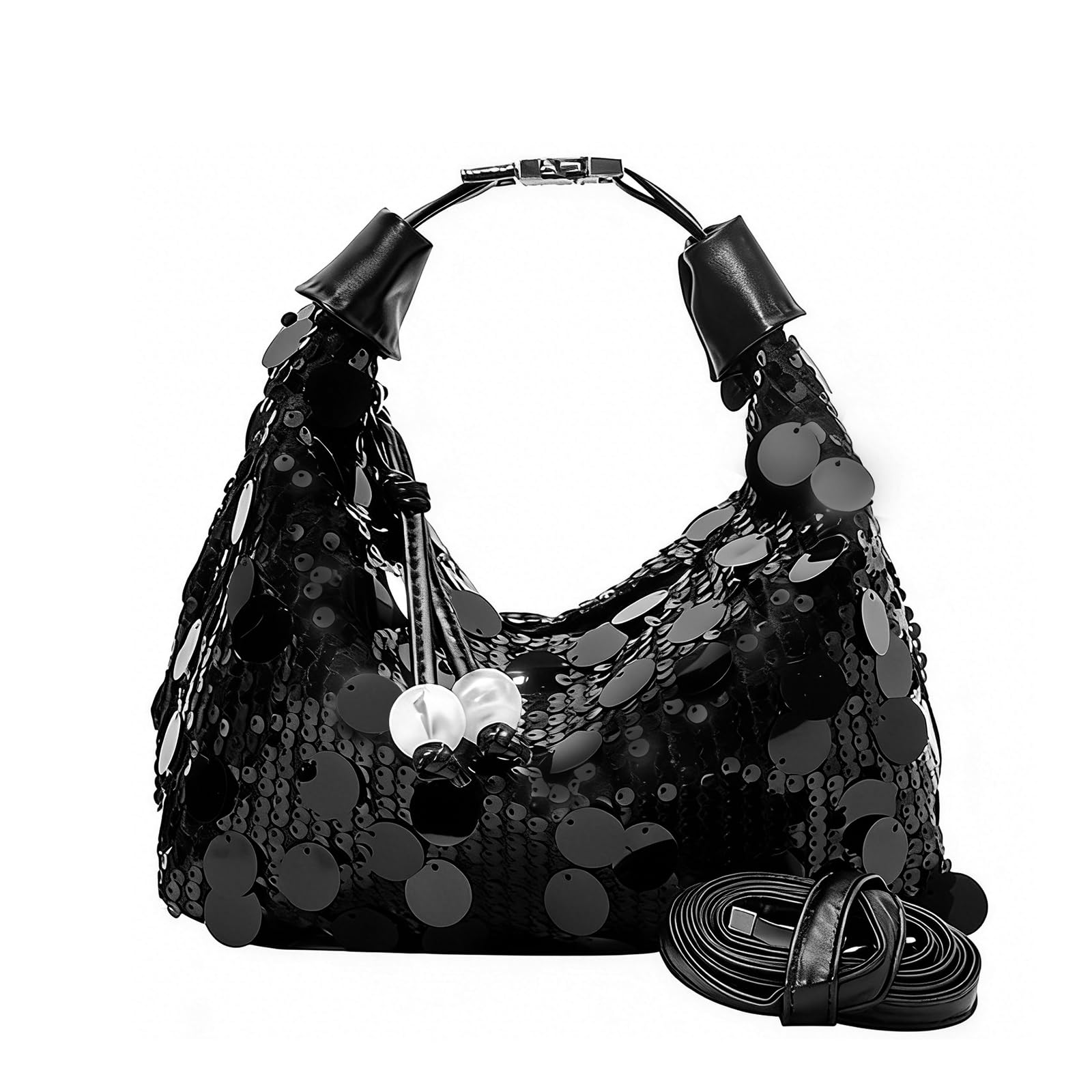 Uwiyo Damen Clutch Glitzer, Damen Clutch Pailletten Elegant Abendtasche Handtasche Brauttasche Pailetten Tasche Clutch Bag Umhängetasche mit Abnehmbarer Schultergurt für Party Hochzeit Date