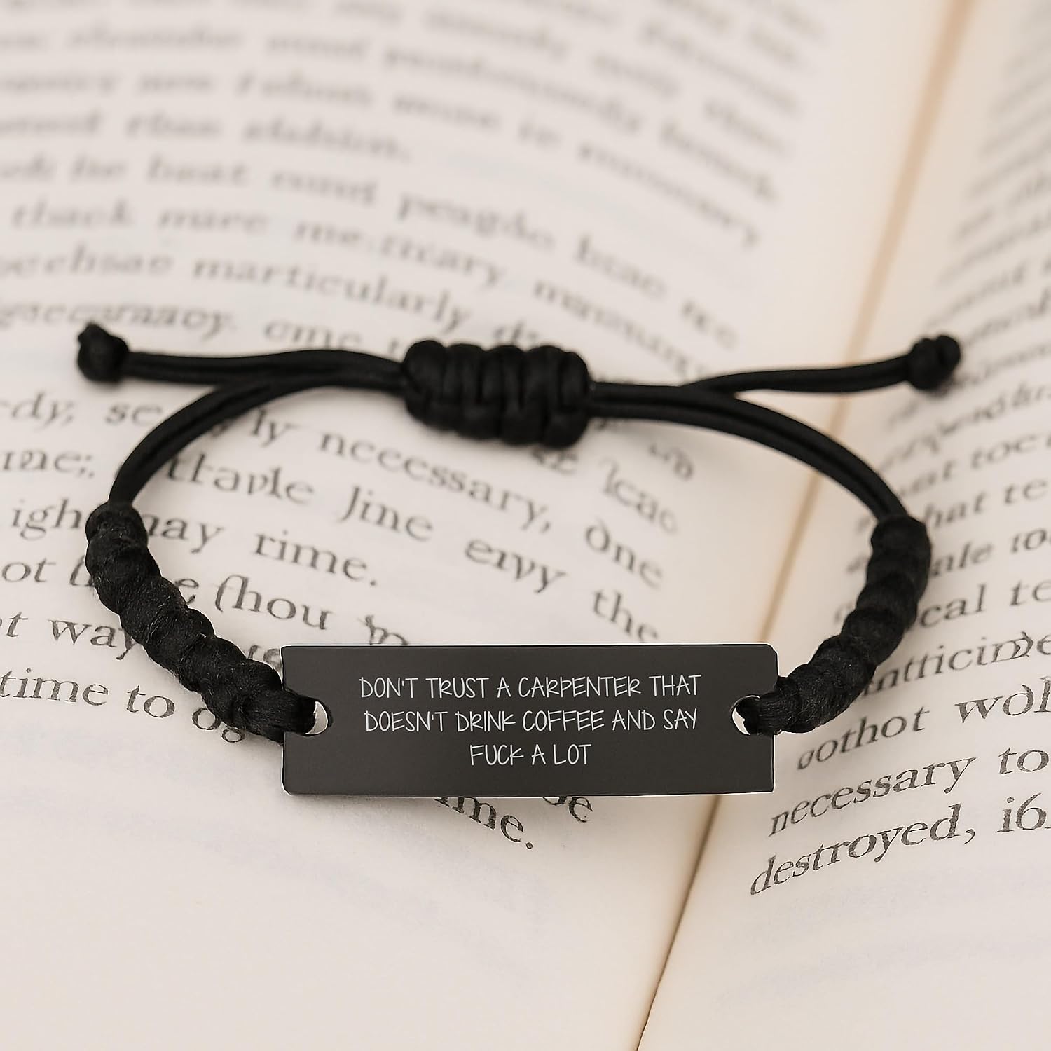 Funny Carpenter Rope Bracelet Gifts from Men to Women on Mother's Day, Don't Trust A Carpenter That Doesn't Drink Coffee, Unique Rope Watch for Carpenter Friends and Family