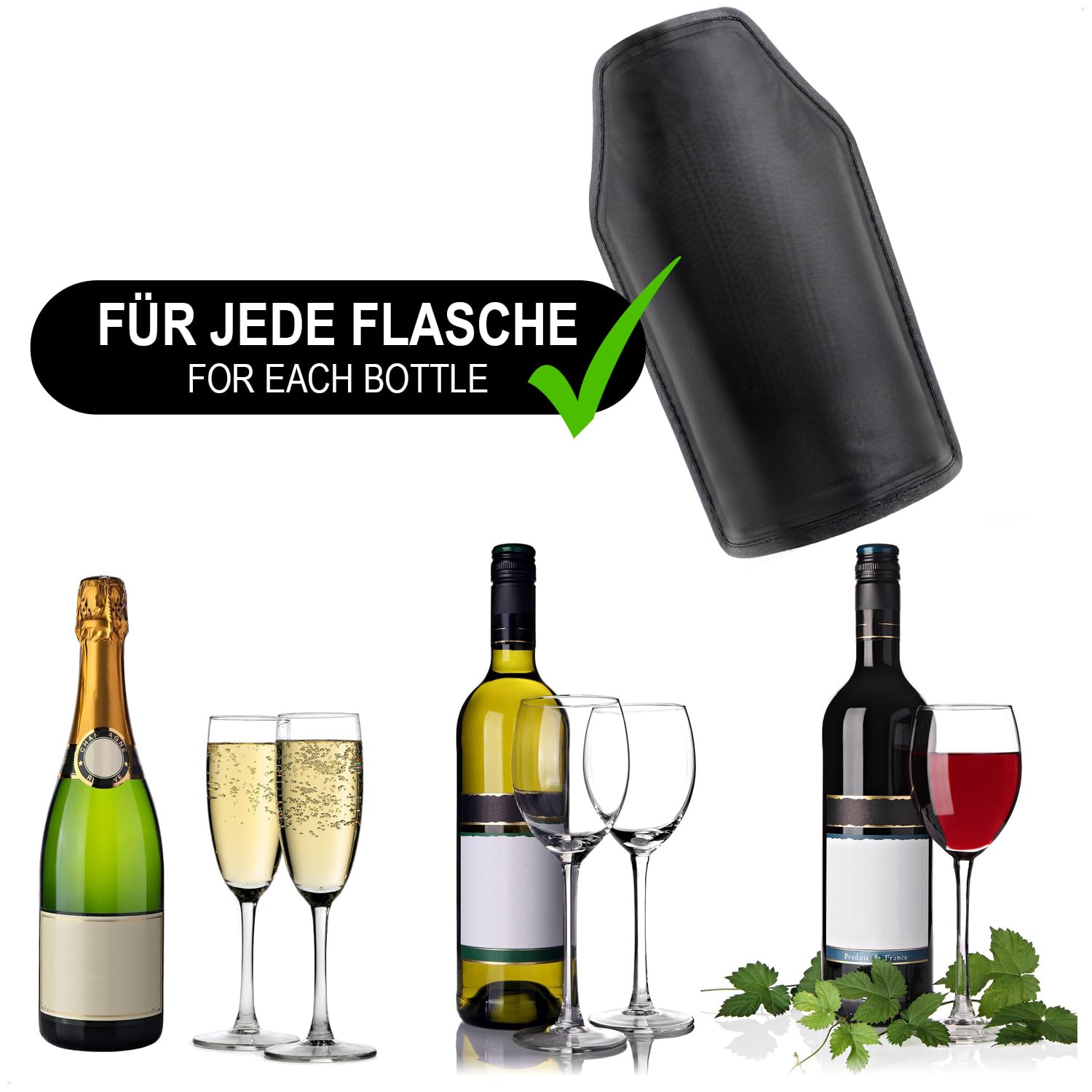 COM-FOUR® chlodziarka do butelek do podrózy, pokrowiec chlodzacy | pokrowiec chlodzacy na wino musujace - wino - piwo i napoje bezalkoholowe