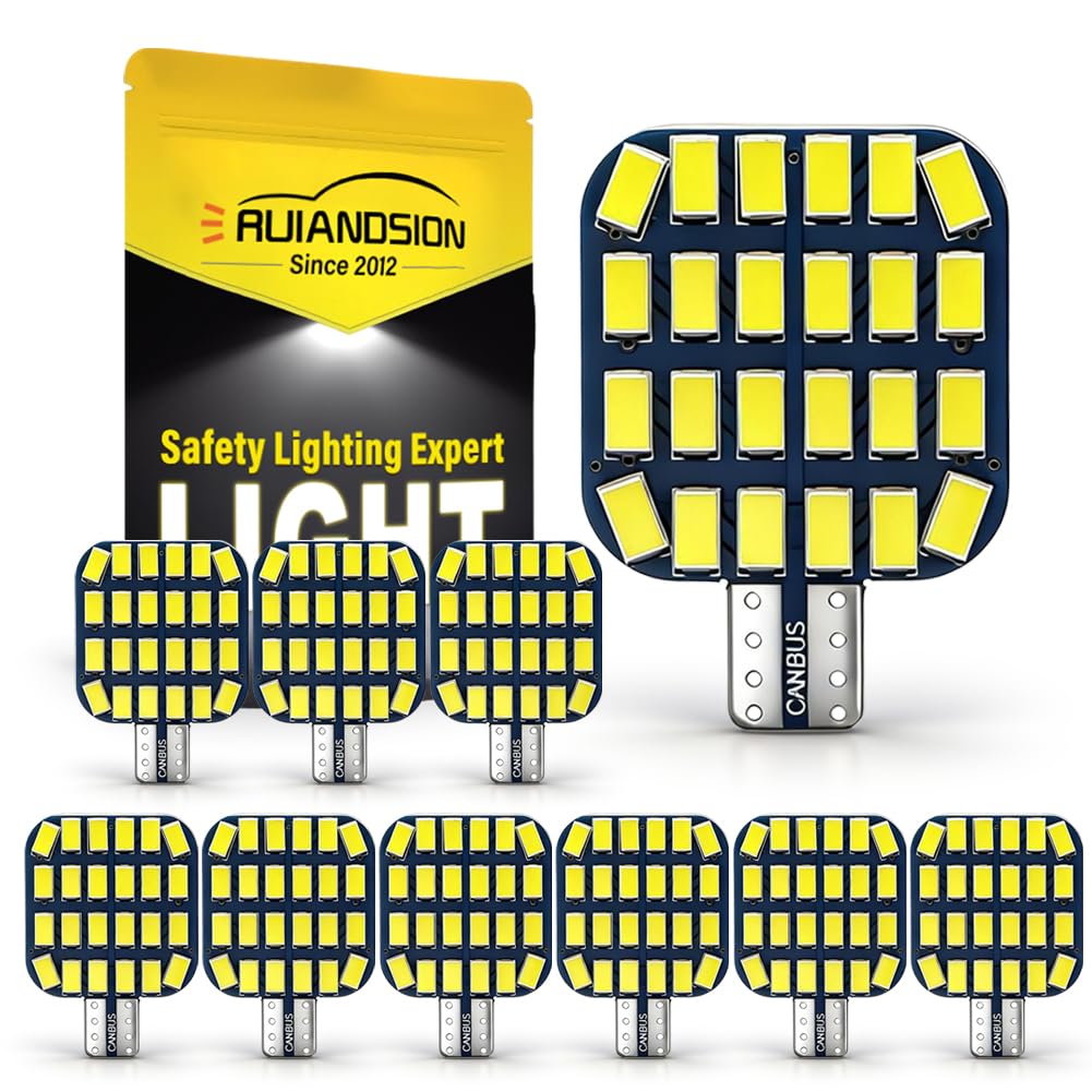Ruiandsion Bombilla LED T10 12V Blanco para Luz de Lectura 10 Unidades