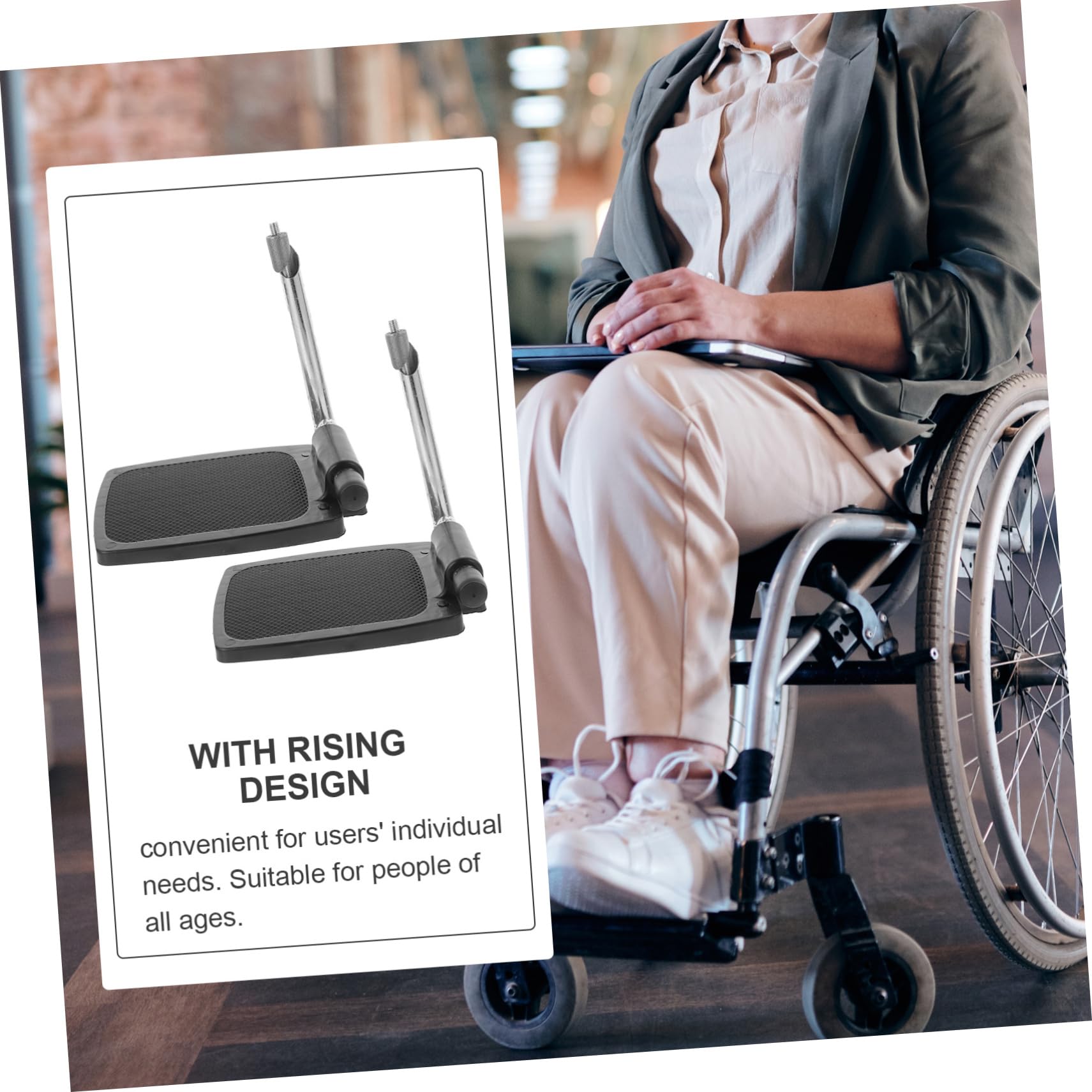 Healeved Varilla del Pedal Reposapiés Robustos para Silla de Ruedas Pedal Elevador de Repuesto con Poste Estable para Personas Mayores y Pacientes Uso Diario Color Aleatorio