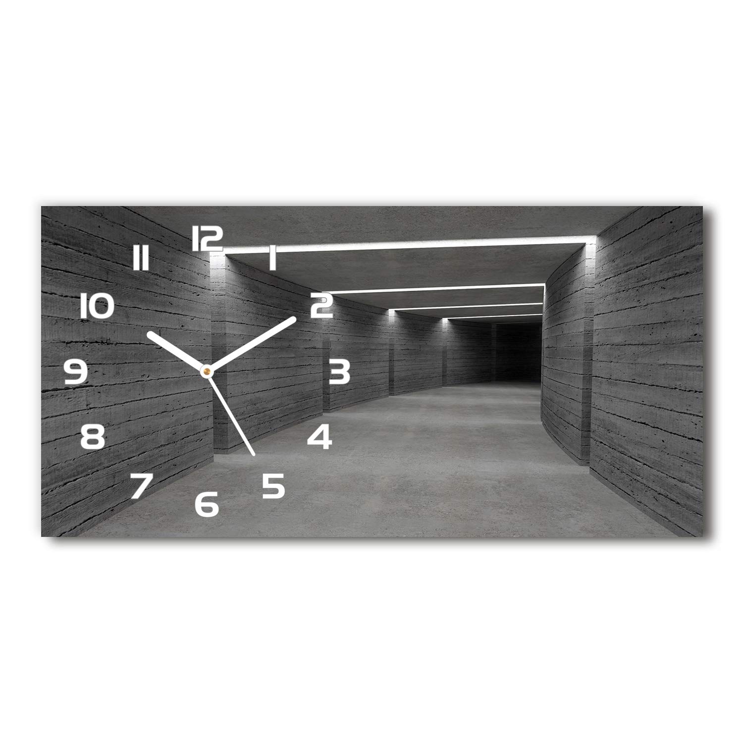 Horloge en verre 60x30cm sur pied silencieuse pour décoration salon moderne