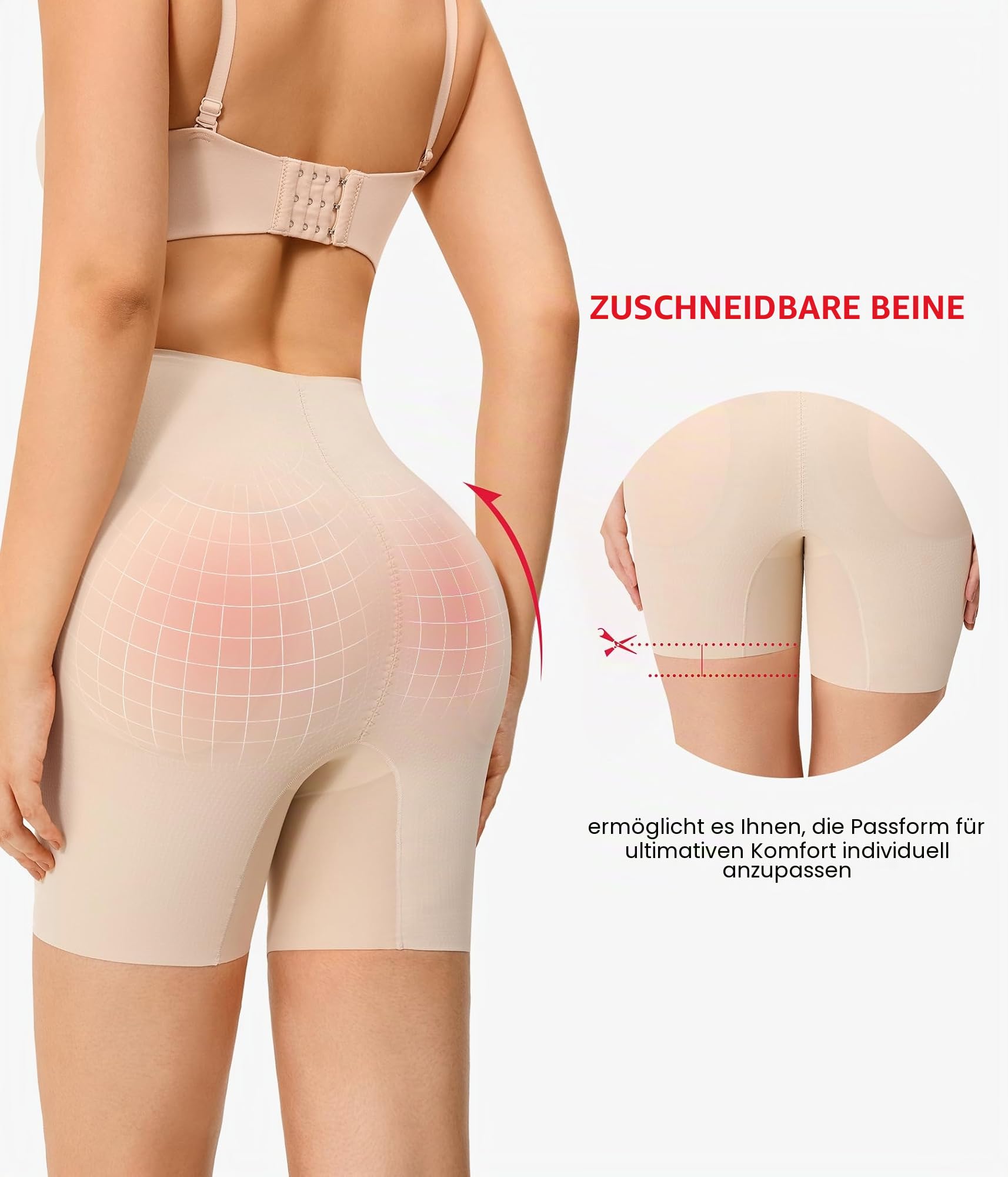 Nebility Damen Butt Lifting Shapewear – Integrierte Hüft- und Po-Pads, mittelhohe Taille, gepolsterte Shaper-Shorts, Booty Enhancer Lifter
