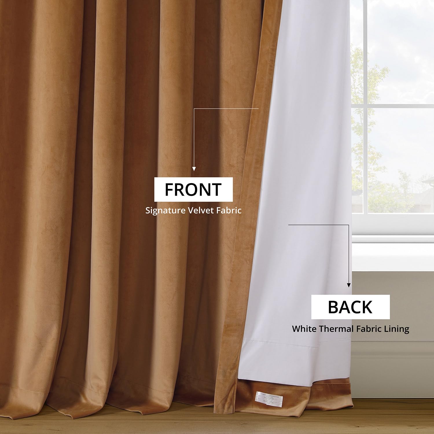 HPD Half Price Drapes Cortinas Opacas térmicas de Terciopelo para Sala de Estar de 84 Pulgadas de Largo (1 Panel), Cortinas Opacas con Aislamiento y Bolsillo para cortinero, Cortinas de Ventana de