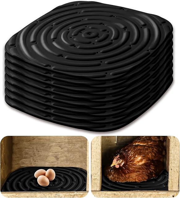 8 Pack Soft Nesting Pads for Chicken Coop,Washable Chicken Nest Mats Sponge Chicken Nesting Box Pads Reusable Nesting Mats 11.8'' for Chicken Coop,Ducks Poultry Nest Boxes Eggs Protecting(Black)