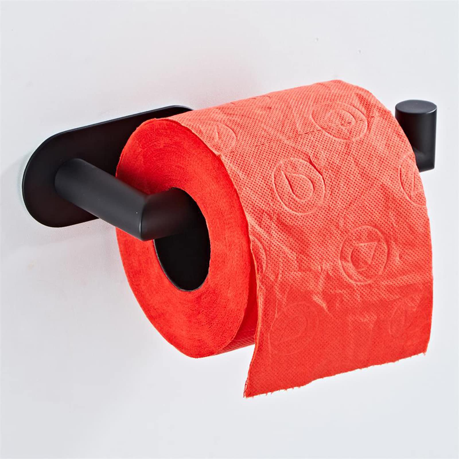 Elementos esenciales para el hogar, portarrollos de papel higiénico, portarrollos de papel higiénico negro mate, portarrollos de papel higiénico adhesivo de acero inoxidable 304 para baño, a prue