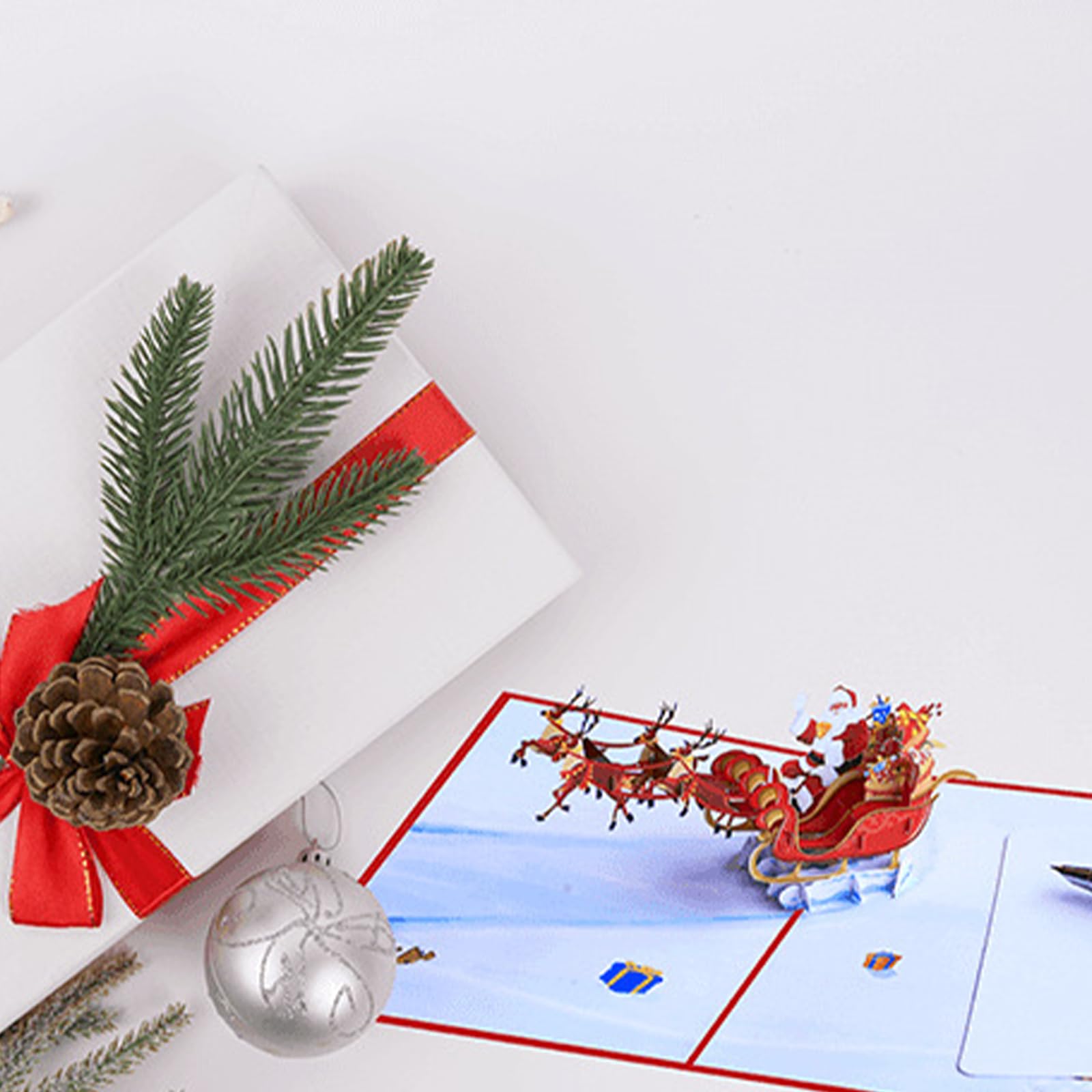 SANTORO Pirouette, kerstkaart, 3D pop-up wenskaart, kerstboom, voor hem, haar, familie, Kerstmis, feestelijk