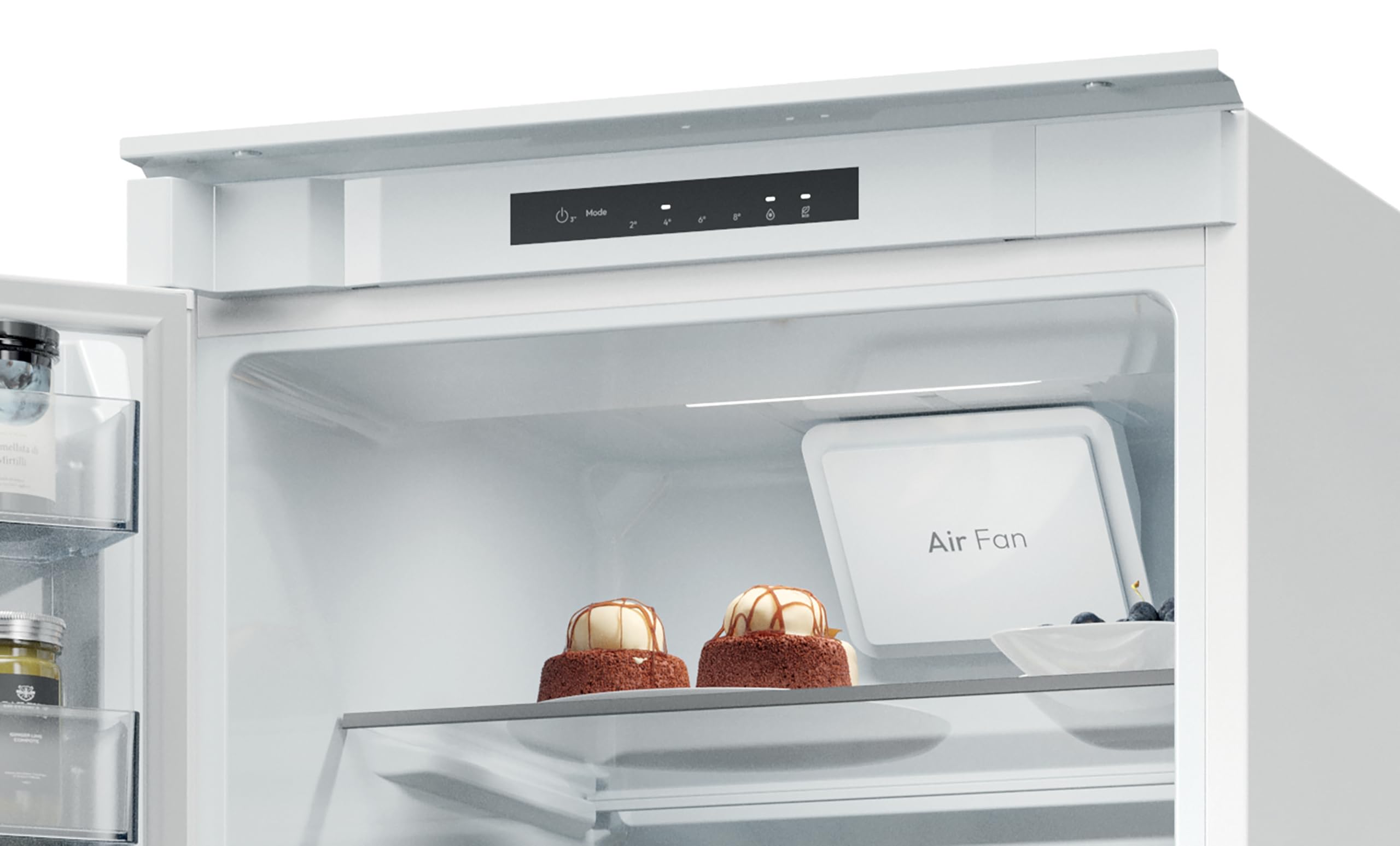 CANDY Frigorifero Combinato da Incasso 268 Litri, Low Frost, Classe E | Super Raffreddamento, Air Fan, Display LED, Illuminazione LED, 35 dB, 177x54x55 cm, CNBQL3518EV/L