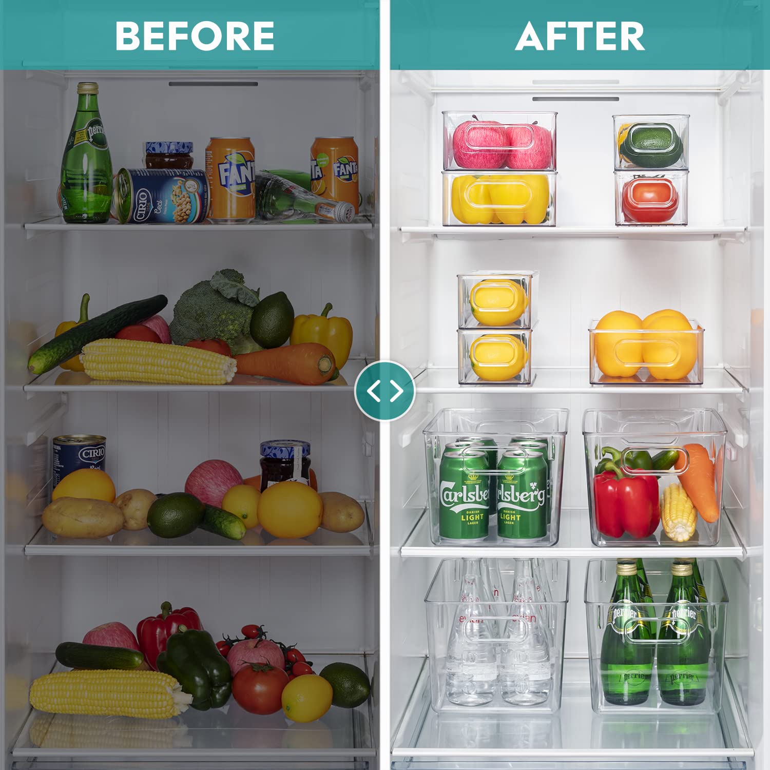 THLEITE Rangement Frigo Transparent, Lot de 9 Organisateur Frigo, Bac Rangement Frigo Plastique, Fridge Organizer, pour Le Réfrigérateur, Cuisine, Armoires – sans BPA THLEITE Rangement Frigo Transparent, Lot de 9 Organisateur Frigo, Bac Rangement Frigo Plastique, Fridge Organizer, pour Le Réfrigérateur, Cuisine, Armoires – sans BPA