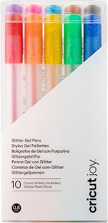 Cricut Joy Sparkle Gel Pens (Set of 10), for Use with Cricut Joy Cutting Machine, Add Glitter to Your Cards, Paper, Decor, and More (Medium Point, 0.8mm, Rainbow)
