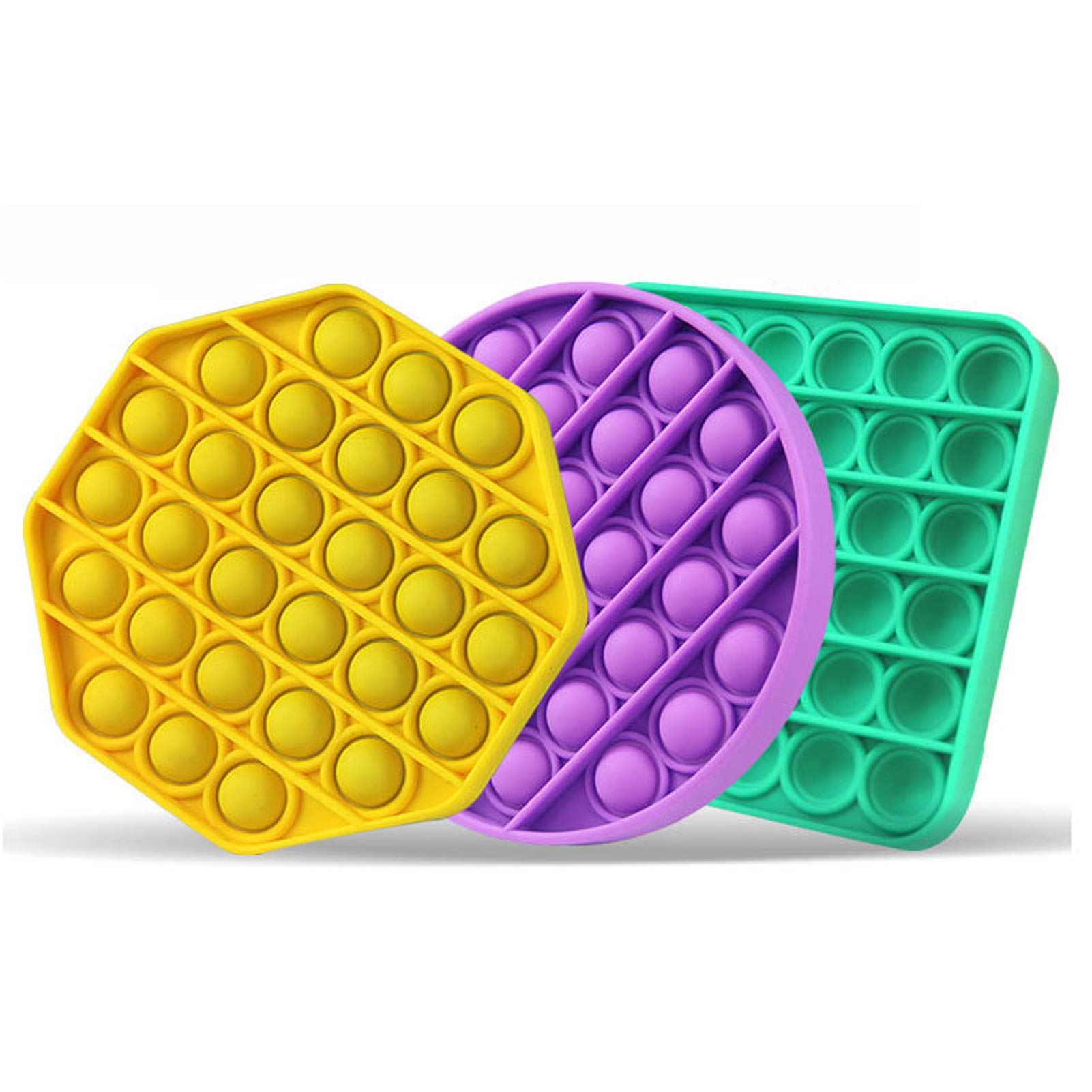 DODO Push pop pop Bubble Sensory Fidget Toy,Autism Special Needs Stress Reliever Silicone Stress Reliever Toy,Squeeze Sensory Toy (3PCS-ABC)