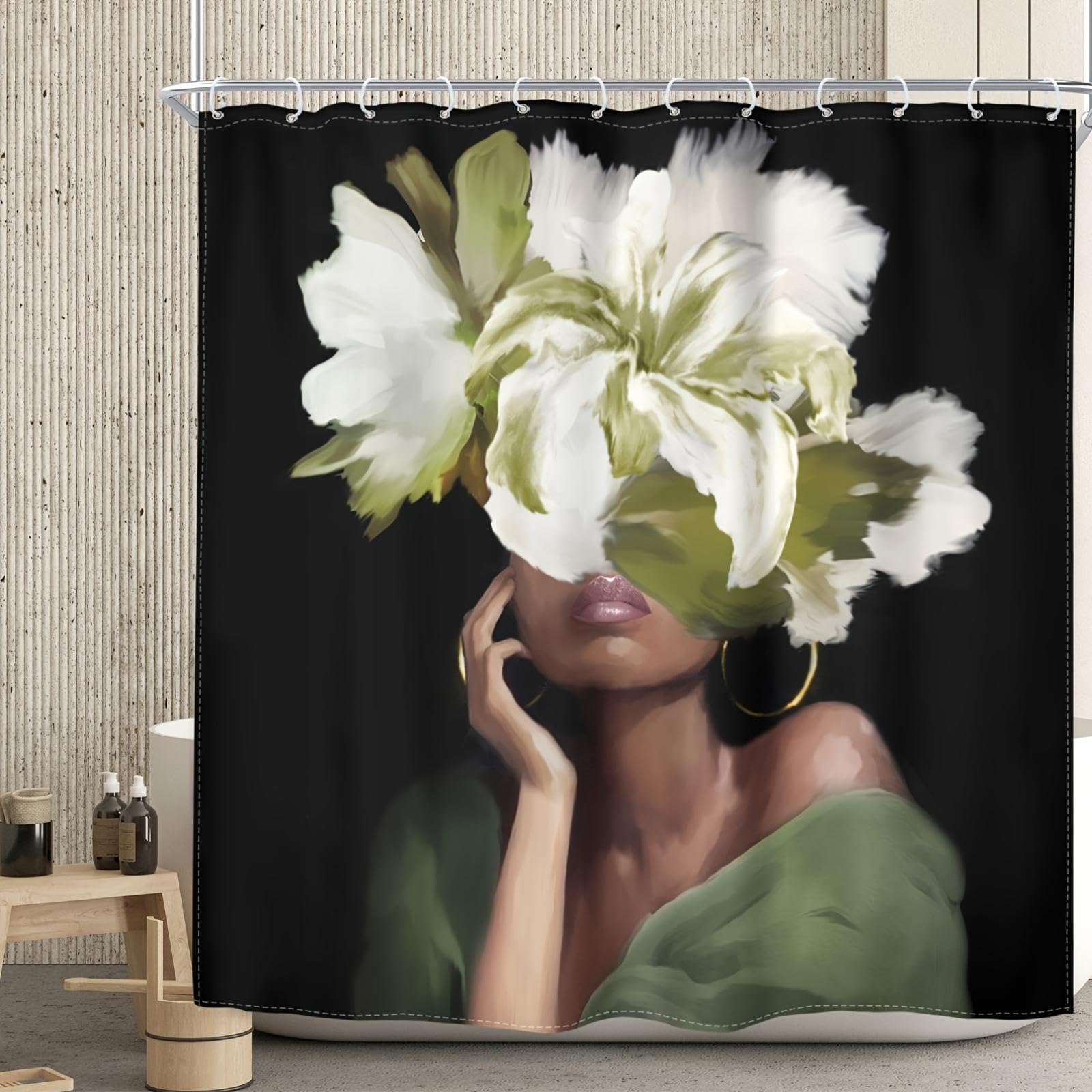 Rideau de douche moderne pour sublimer votre salle de bain avec un motif floral unique