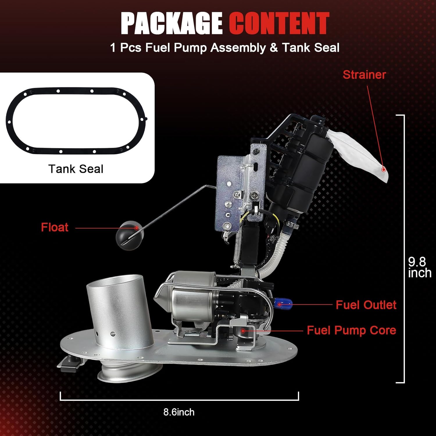 75126-02 Fuel Pump Assembly Compatible With Harley-Davidson 02-05 Electra Glide, Ultra Classic, and Fits for Harley Davidson Road Glide Motor, Replace OE# 75126-02C