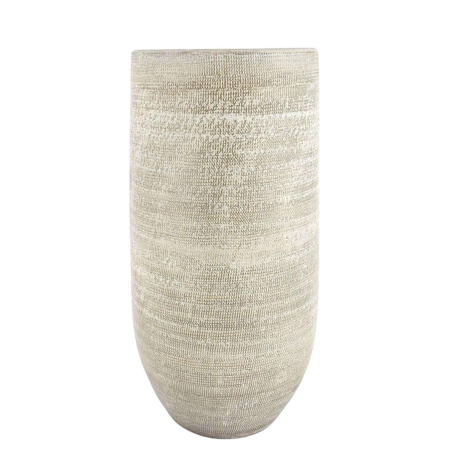 Bodenvase Tokio 50cm - leicht konisch, Graubraun, Keramik, Ø25cm, CreaFlor Home