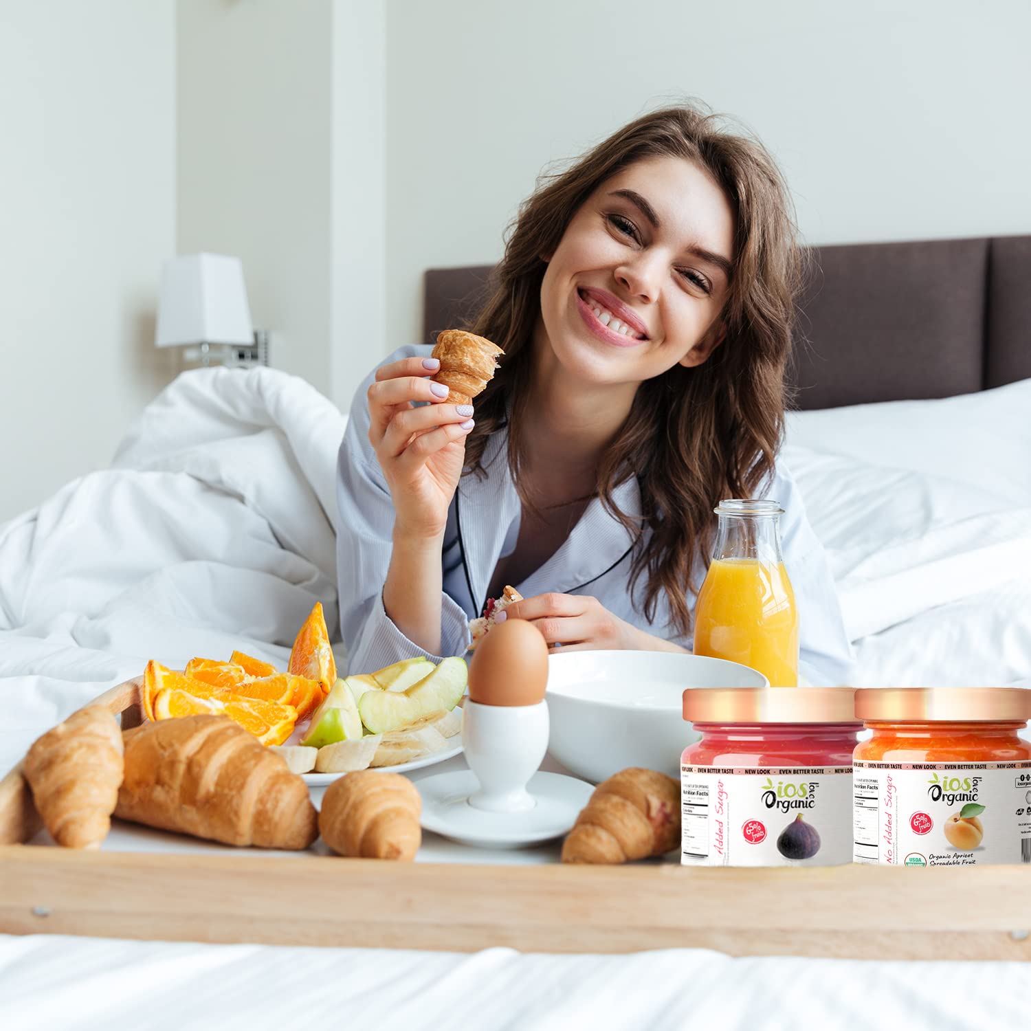IOS Love Organic Spreadable Fruit - USDA Organic Certified 65% Fruits - Non-GMO, Vegan, Gluten Free, Kosher, NO Added Sugar, Net. Wt. 10.1Oz (Apricot, 10.1 Oz (Pack of 6))