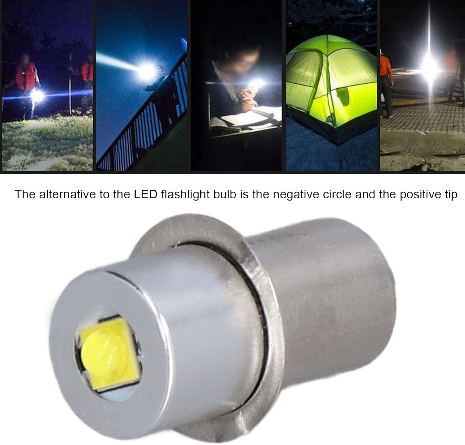 LED Bulb, High Brightness White Light 4.5V 3W Flashlight Replacement Bulb for Torch Tooling Lantern Bulbs