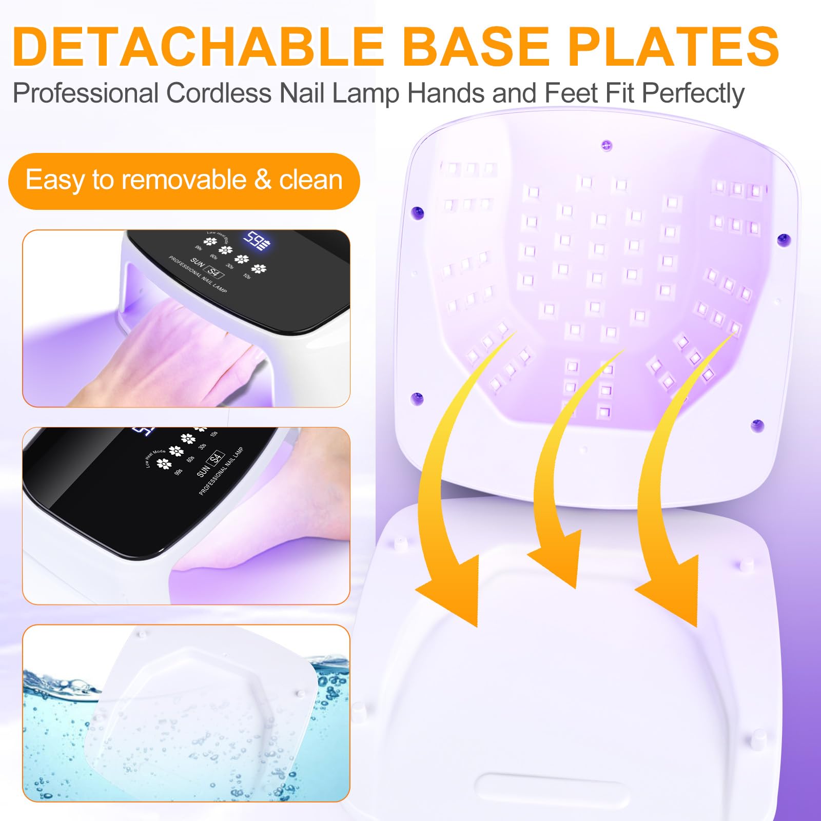288W Cordless UV LED Nail Lamp with Auto Sensor and Timers