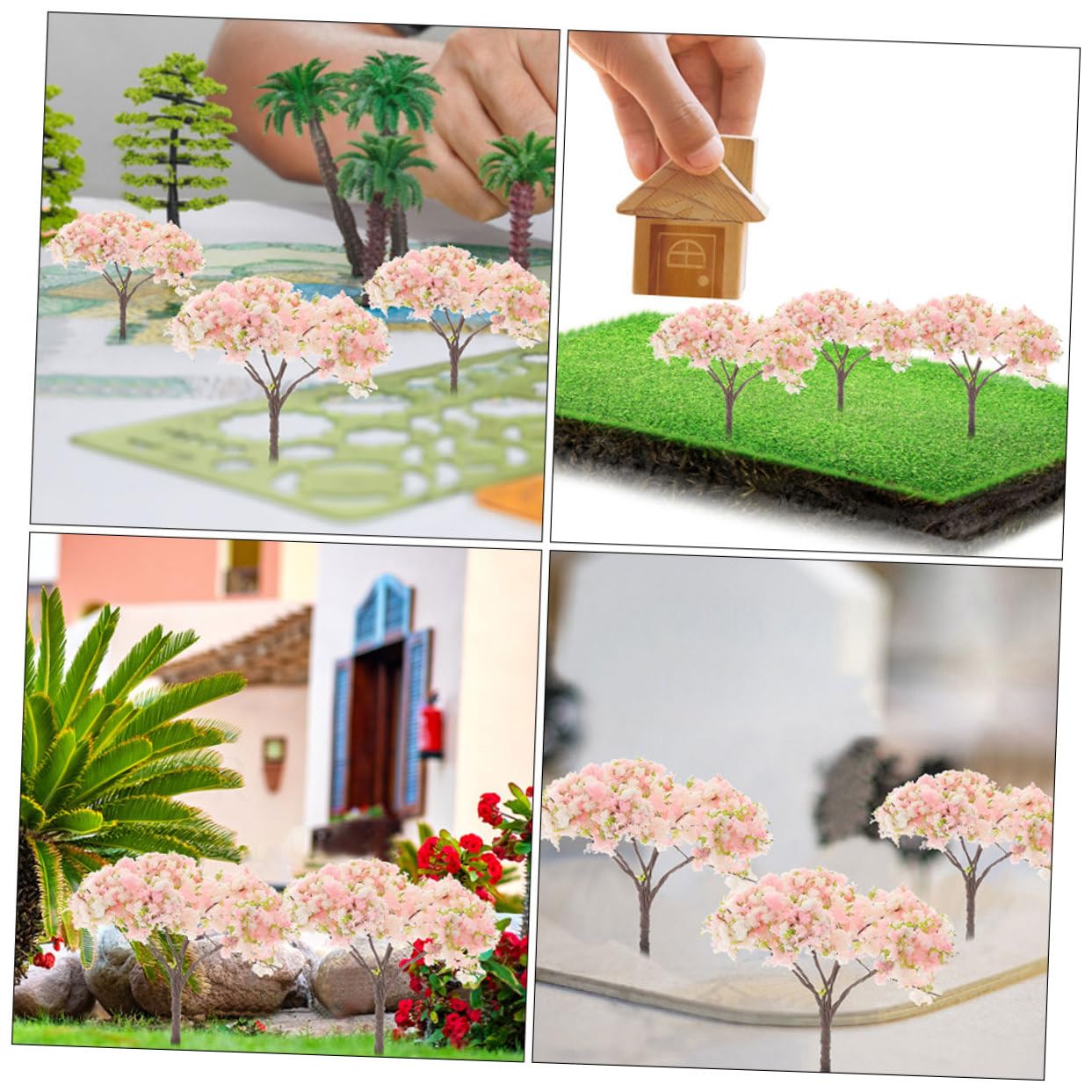 Ifundom 12 Pezzi Alberi Di Ciliegio Artificiali 65 Cm Per Micro-paesaggi – Ornamenti In Miniatura Fai-da-te Per Diorami E Tavoli Di Sabbia