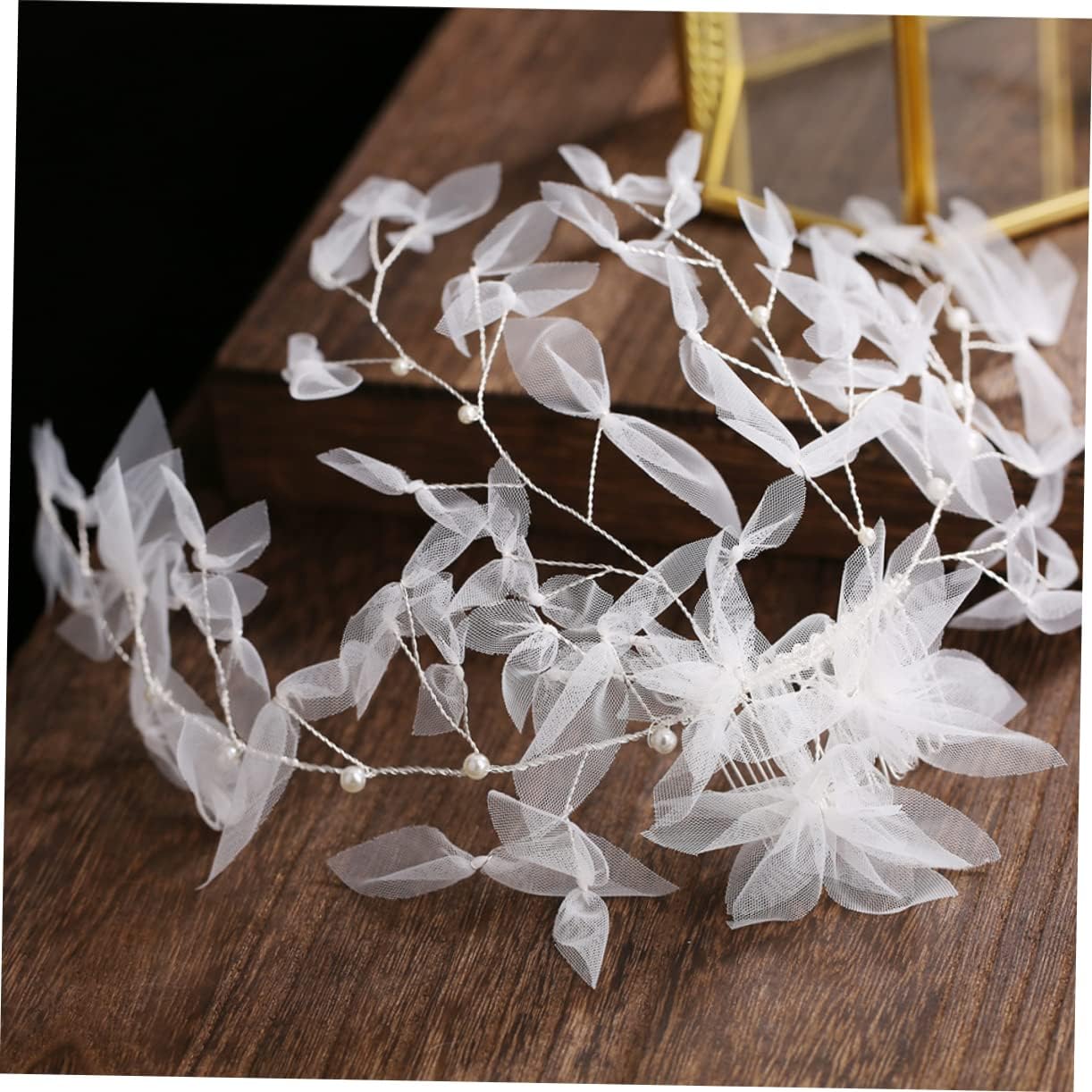 結婚式の花嫁のためのヘッドピース ラインストーン ヘアアクセサリー パール ヘアアクセサリー ウェディング ベール コーム ブライダ