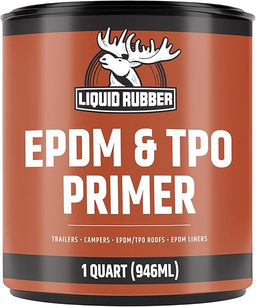 Liquid Rubber EPDM and TPO Primer – High-Performance Basecoat for RV, Camper and Trailer Roof Protection, 1 Quart