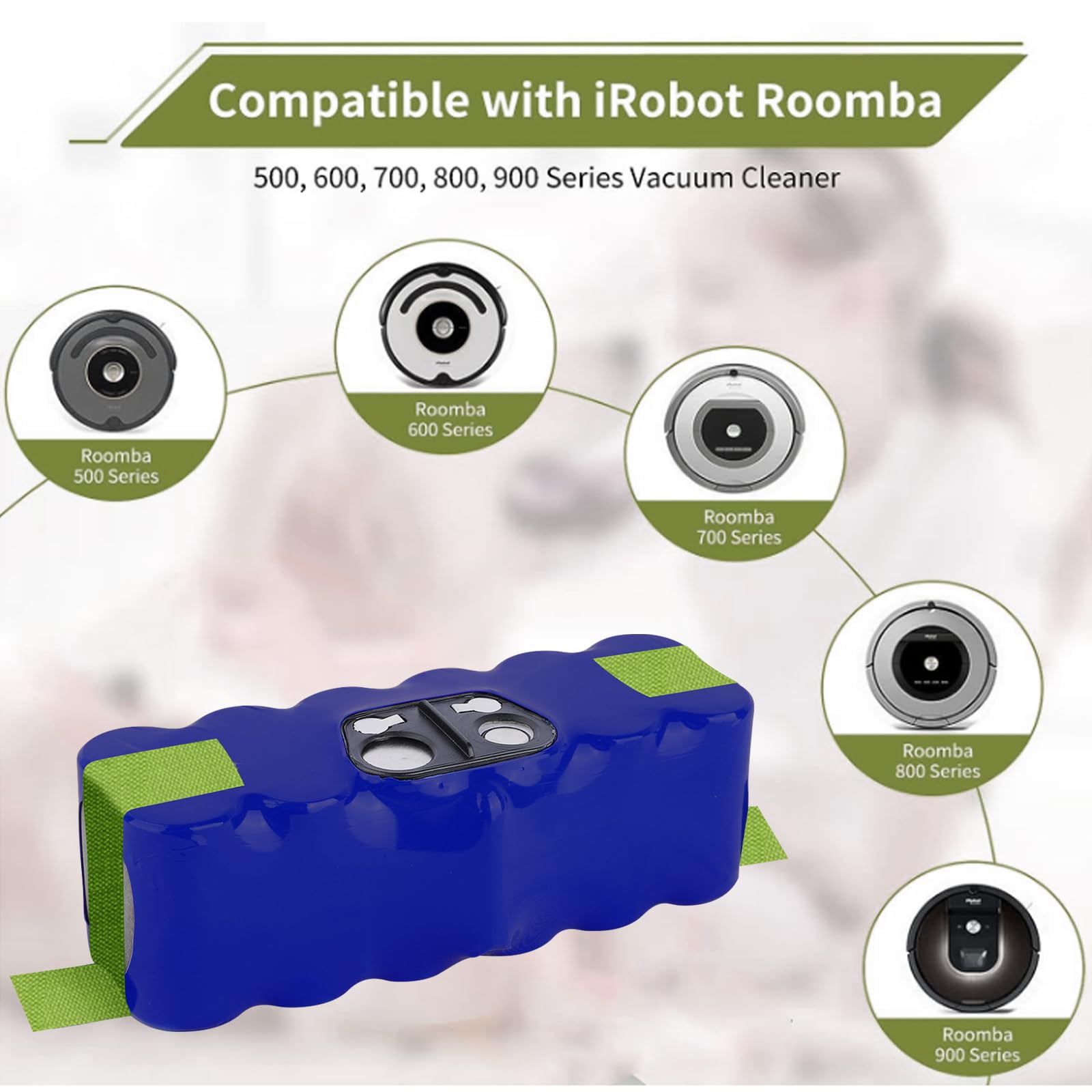 Batteria 14.4V 4500mAh Per IRobot Roomba - Compatibile Con Serie 500, 600, 700, 800, Ni-MH Gialla - Foto 10