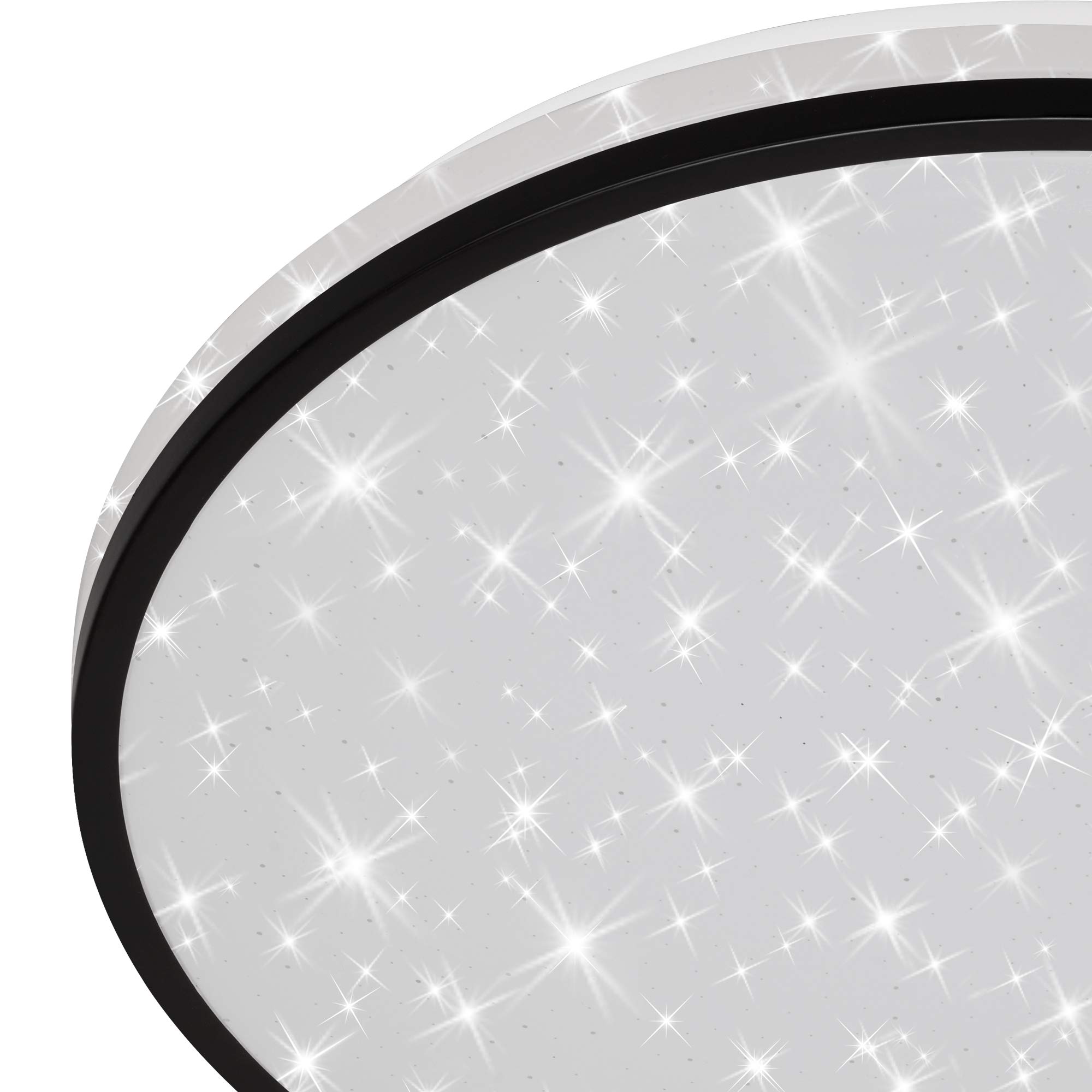 Briloner Leuchten - Lampa sufitowa LED, lampa sufitowa z motywem gwiazd, 24 W, 2200 lumenów, 4000 kelwinów, biało-czarny, Ø 38 cm, 3456-215