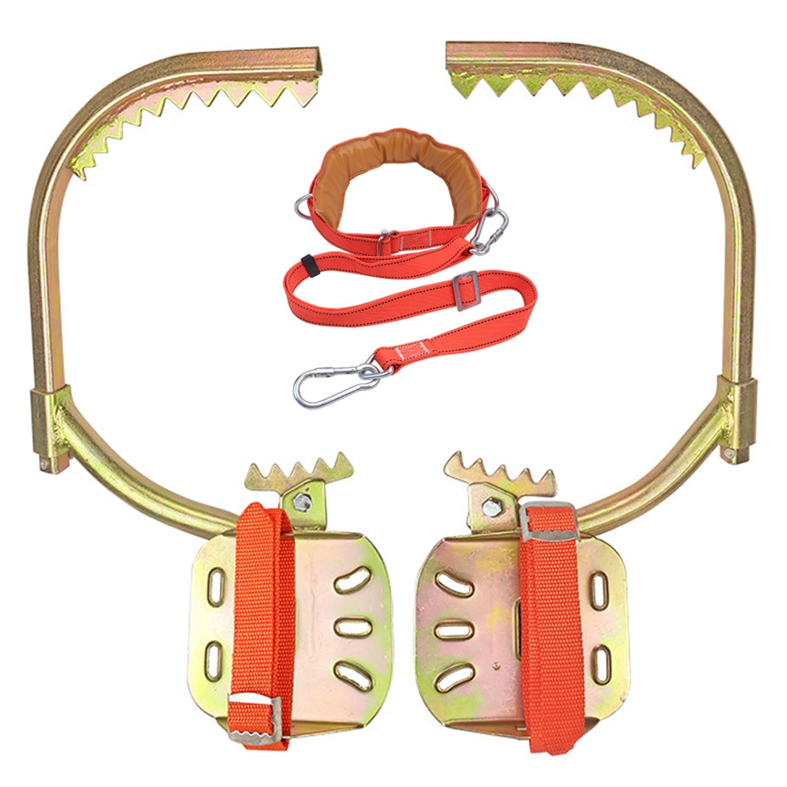 AMUFJJ Adjustable Tree Climbing Gear Spike Set Tool, Beginners/Farmers Pole Climbe Artifact Shoes with Foot Buckle for Fruit Picking Maintenance(450mm (17.7in))