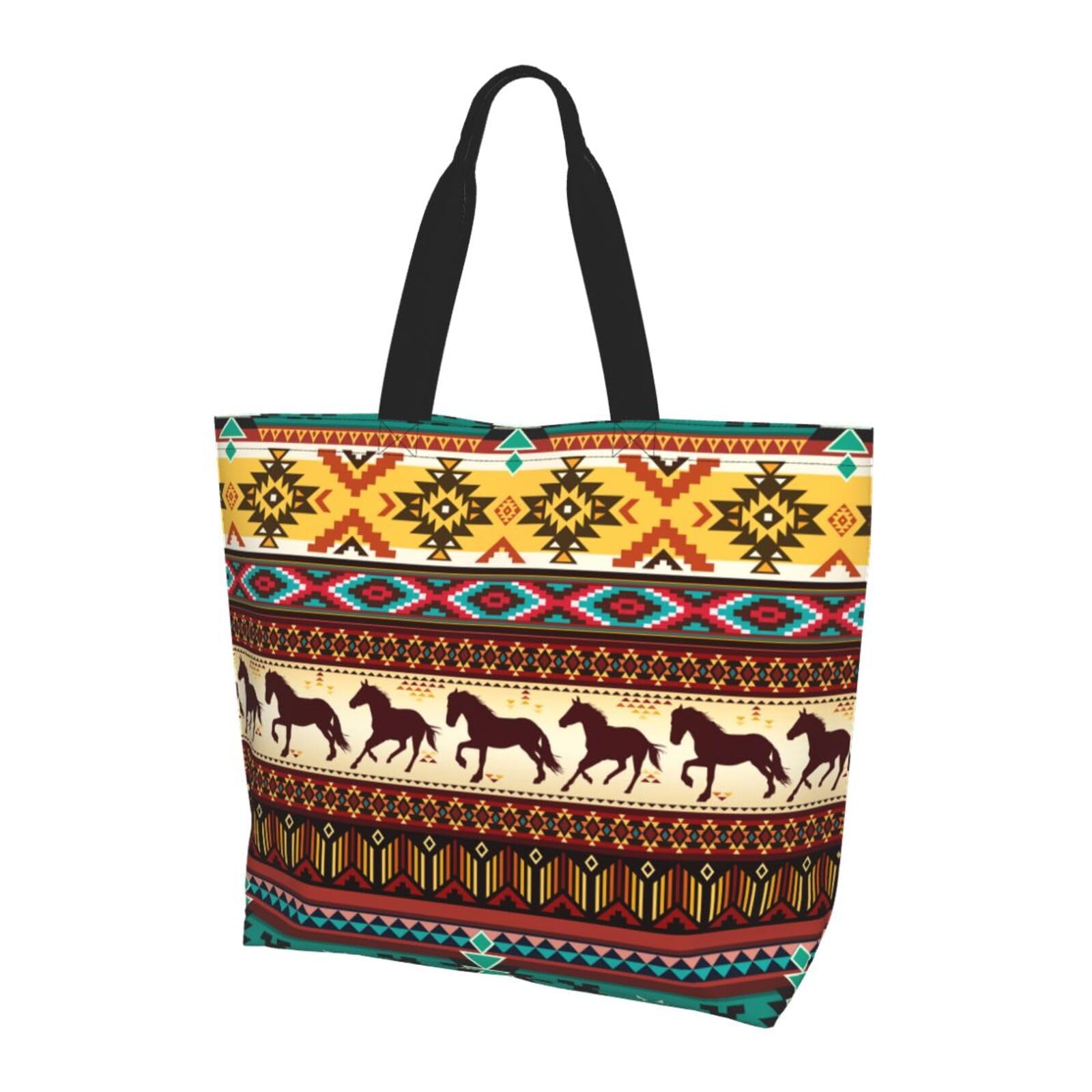 Majoug Flower Sugar Skull Tote Bags Reusable Women Shoulder Travel Beach Bag Shopping Work Daily