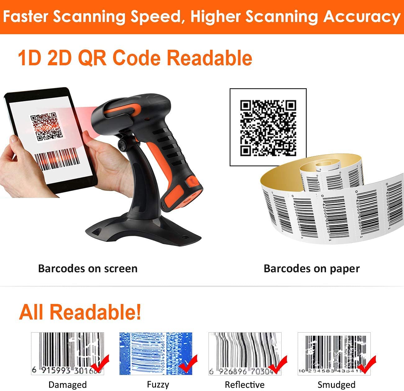Tera Pro (Extreme Performance) Industrial Wireless Barcode Scanner 2D