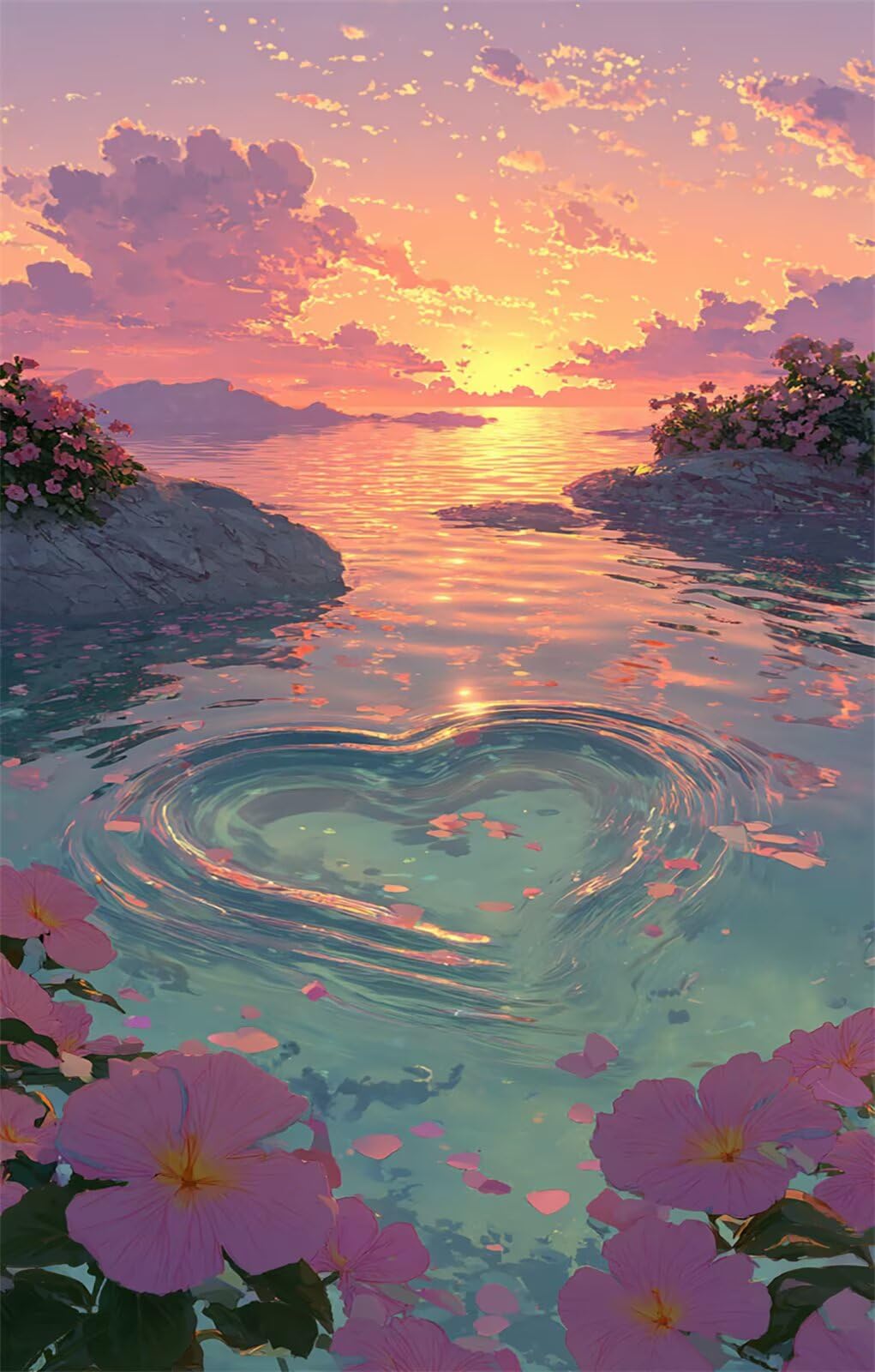 Puzzle 1200 Pezzi per Adulti Fiori Dell'Oceano Tramonto Gioco Educativo Divertimento Impossible Difficile Puzzle per Adulti 1200 Pezzi 75 x 50 cm