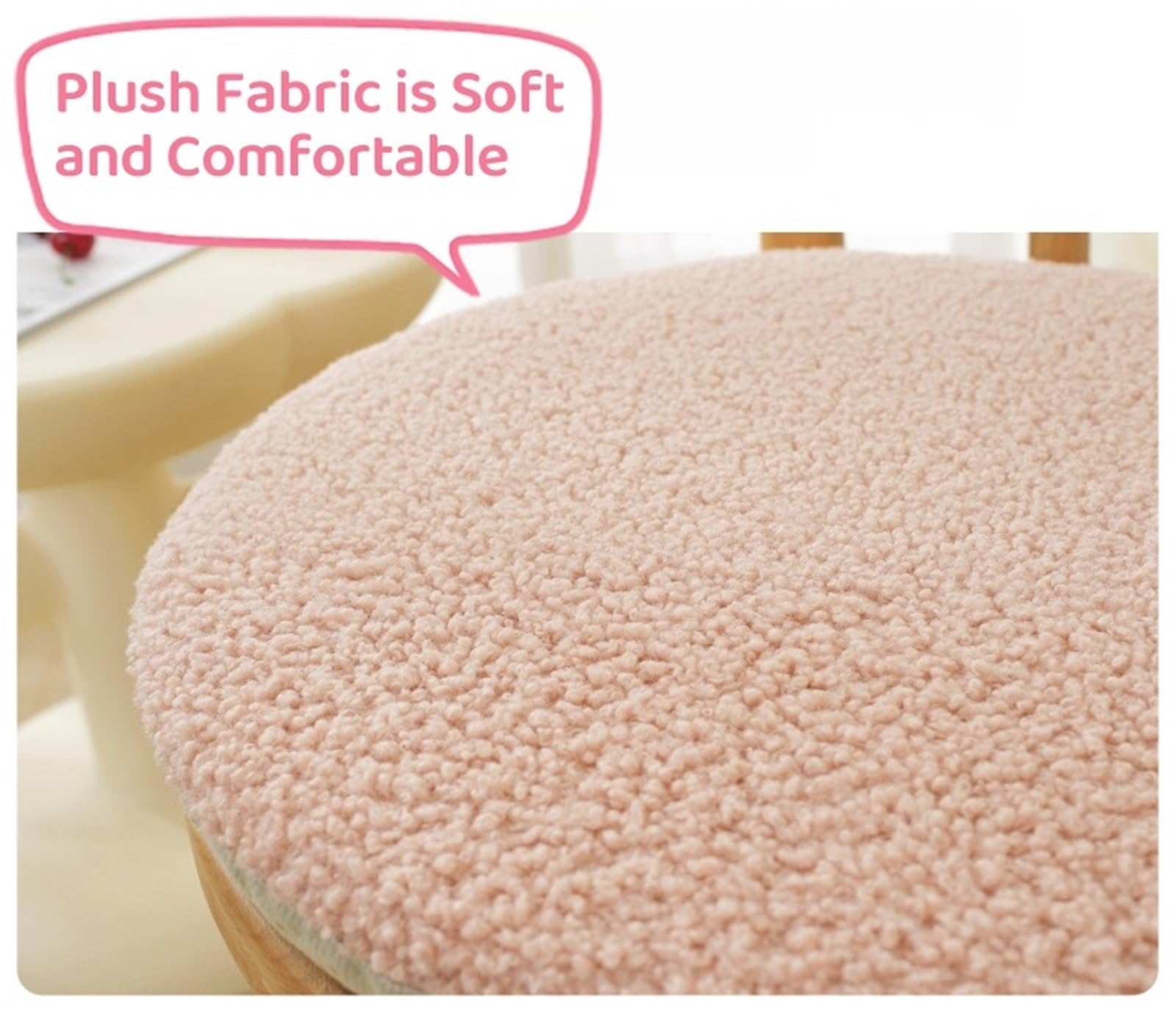 Lot de 2 coussins ronds en peluche épais et doux pour salle à manger, cuisine, bureau - Coussins confortables de couleur unie pour décoration d'intérieur