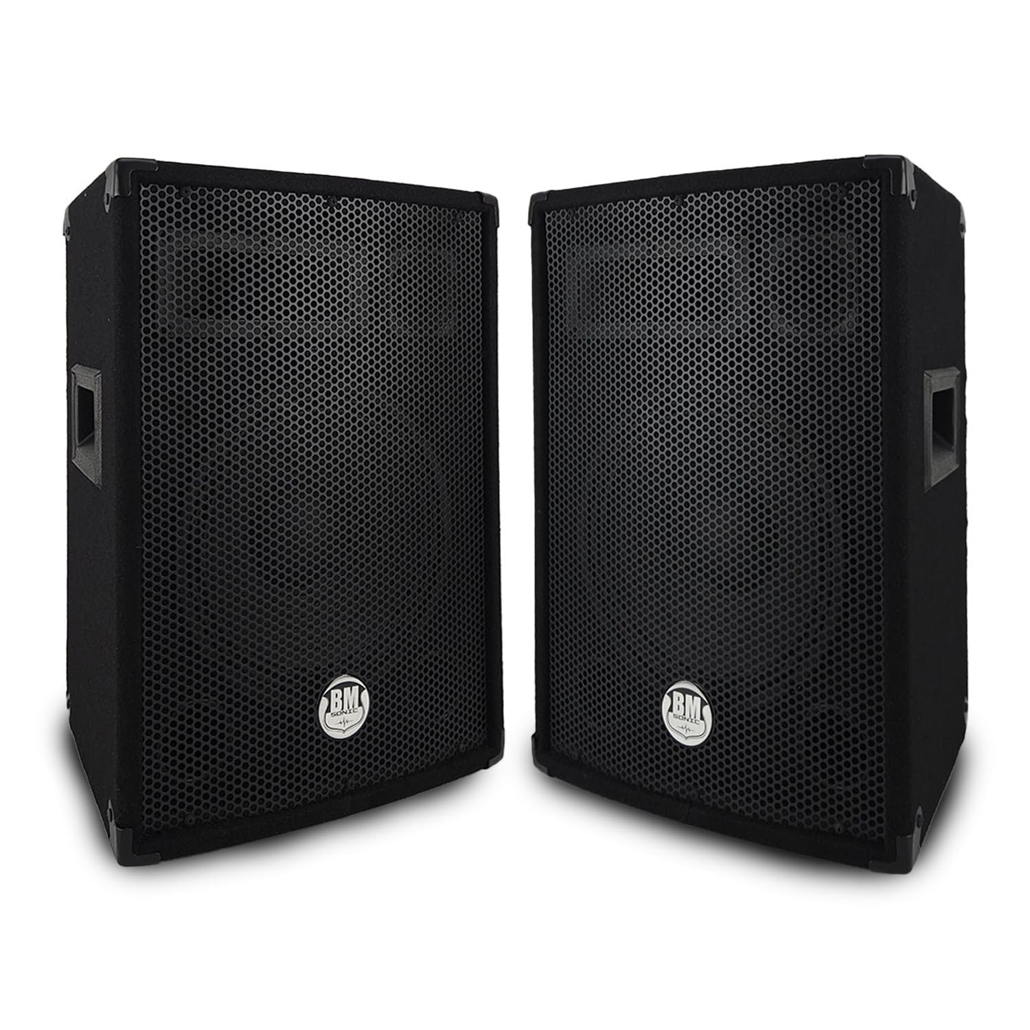 Paire d'enceintes Sono Bass Reflex Trapézoïdal à 3 Voies 10"/25cm - 2 x 400W - BM Bmsonic BMS-10