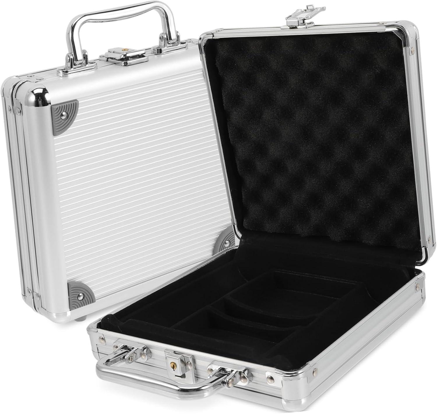 Large Capacity Poker Chip Case with Handle Portable Poker Chips and Cards Storage Box Lightweight Design with Buckle Lock for Easy Carrying and Protection