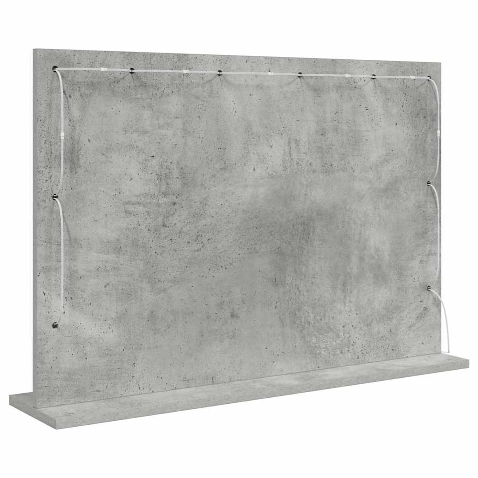 Gecheer Make-Up Spiegel Beton grau Glas 80 x 55 x 18 cm Rechteckig, Deko Spiegel Bathroom Mirror für Badezimmer Make-up Rasur Wohnung Hotel868296