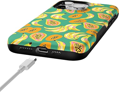 Vista 249 de Casely Funda para iPhone 15 Pro Max Jardín Secreto Flores mixtas Funda atrevida Compatible con MagSafe y botón de acción Secret Garden