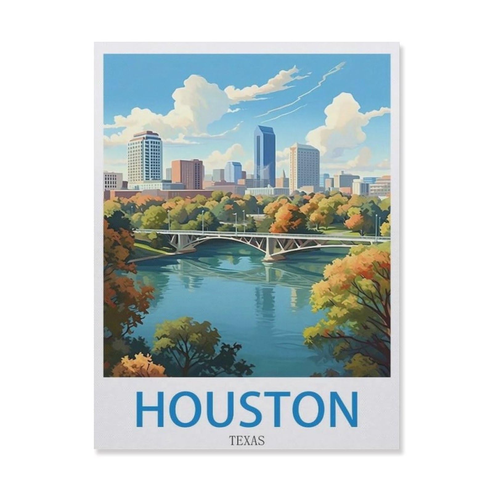 Vintage Metal Tin Sign，Houston Texas，Bath Room Decor, Nursery Decor, Home Decor, Bathroom Wall Art Tin plaque(20x30cm）8x12 inch-EH64