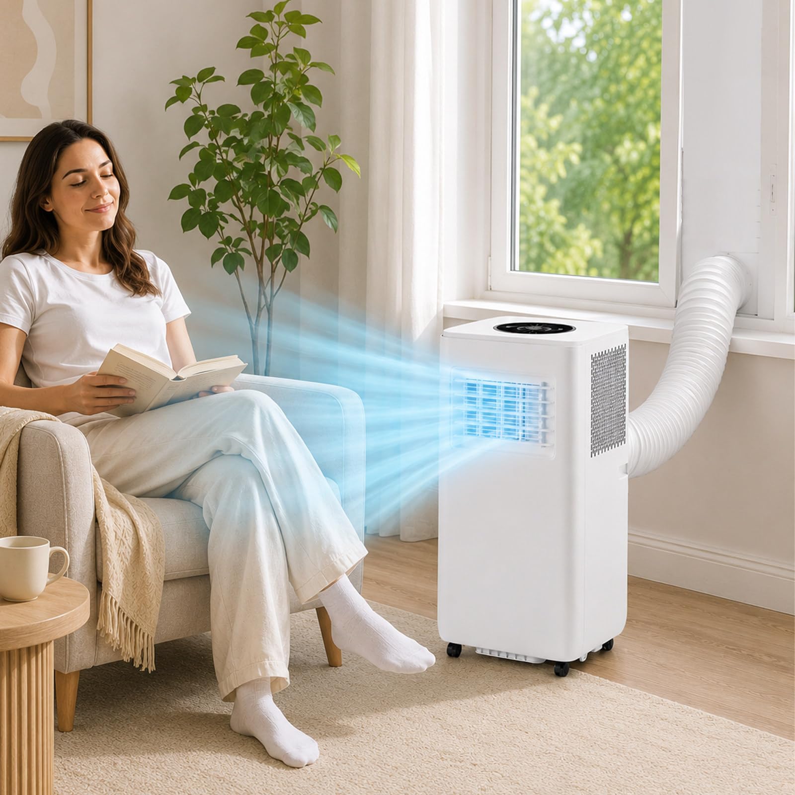 Portable Air Conditioner 13000 BTU,2 Speeds, Low Energy, 24h Timer 4000W