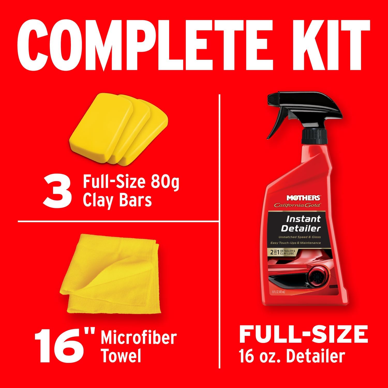 Mothers California Gold Complete Clay Bar Kit - 3 Bar 7