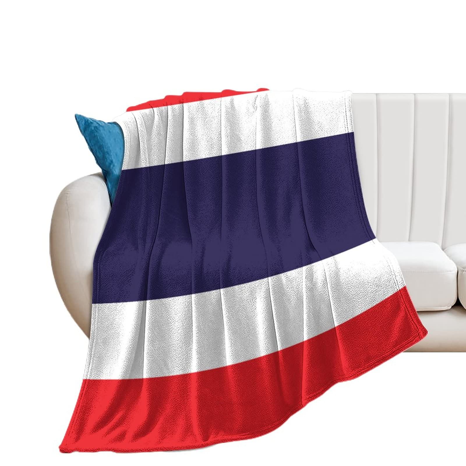 Thailand National Flag Super Soft Plush Blanket As a Gift to a Parents Lightweight Patriotic Flag Bedding Flannel Blanket for Couch Chairs Sofa Bedroom Living Room Baby Adult Pet 50"x60"