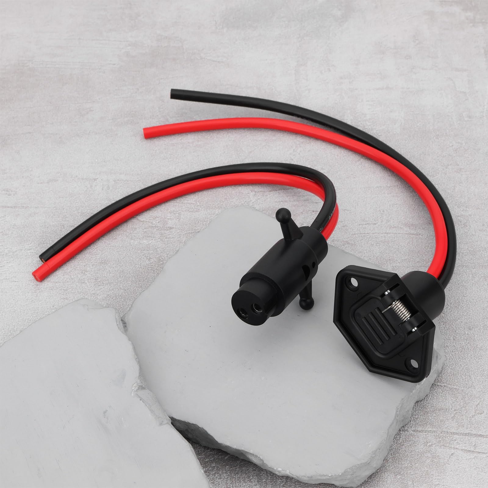 1 Par de Enchufes Y Tomas de Corriente para Motor de Arrastre Marino de 12 V 2 Pines Calibre 8 AWG Compatible con Minn Kota