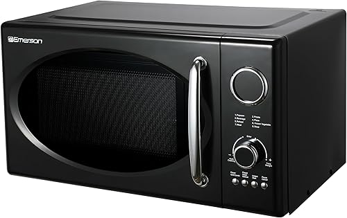 Miniatura 3 de Emerson Radio .9 Cu Ft Digital Microwave Oven, 800W with 5 Micro Power Levels, 8 Pre-Programmed Settings, Express &amp; Defrost, Chrome Handle &amp; Control