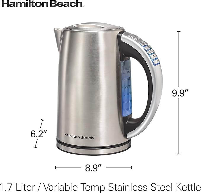 Hervidor Eléctrico Hamilton Beach 1.7L Control Temperatura Acero miniatura 3