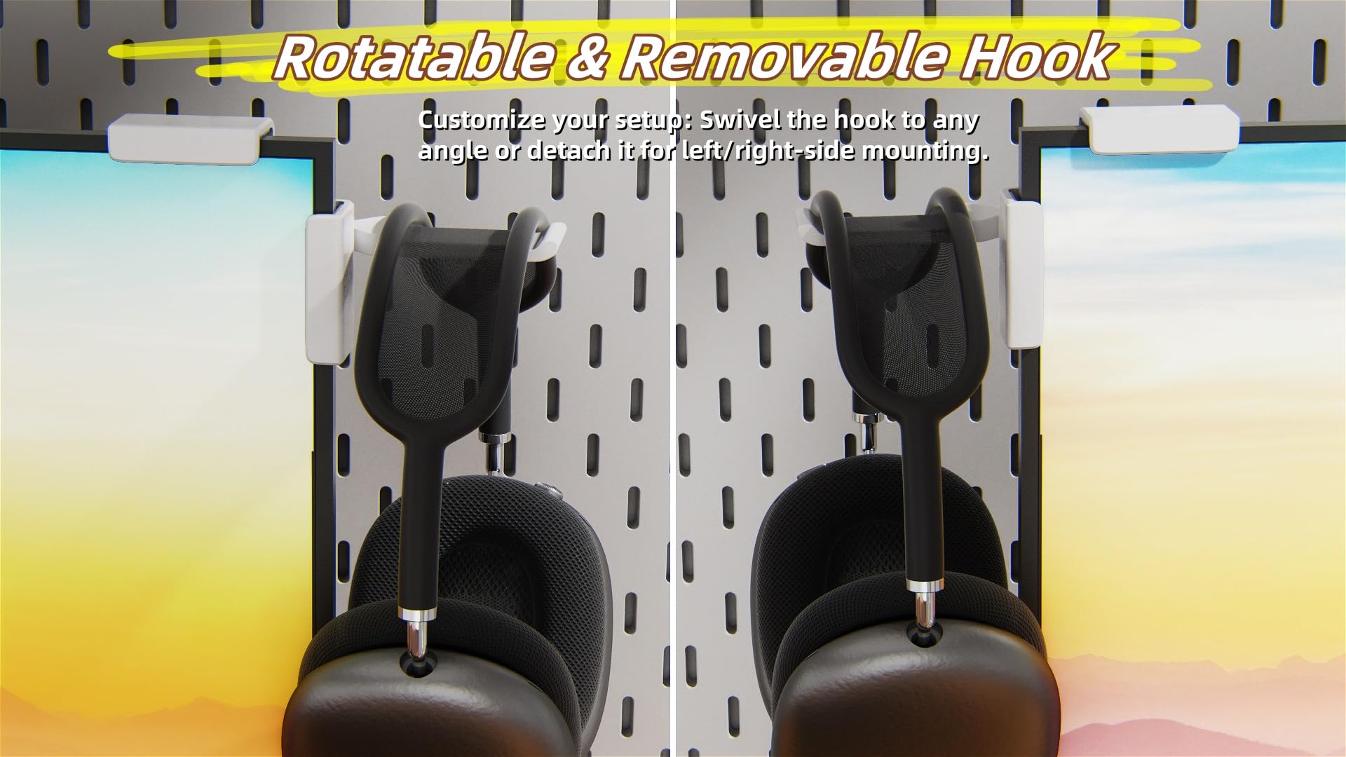 Monitor Headset Hanger Headset Holder For Monitor 1PACK Clamp-On