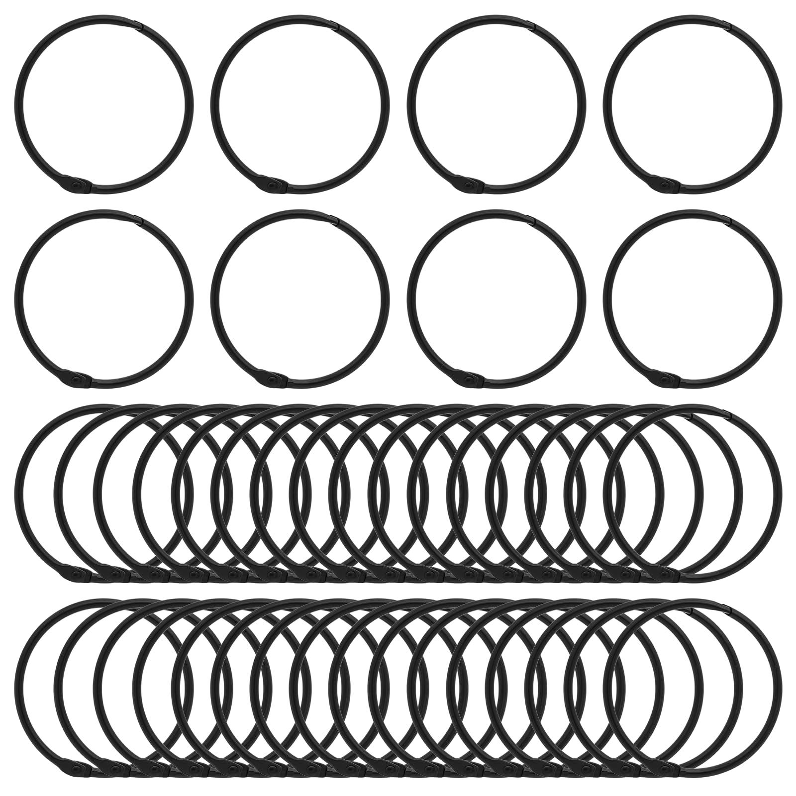 Anelli per raccoglitori a foglie sciolte, in metallo, per schede flash, portachiavi, anelli per libri in acciaio resistente (50 pezzi, 50 mm)