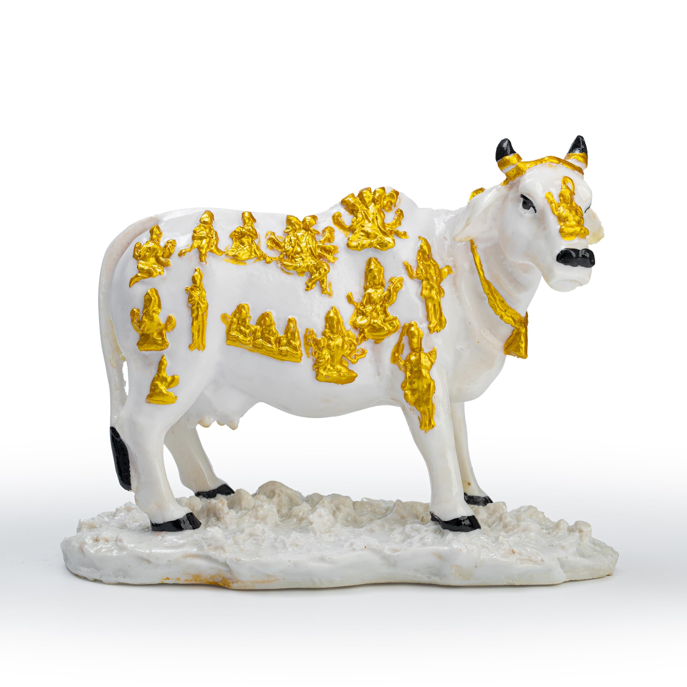 Cow Statue Sculpture Idol Figurine Murti Decorative Showpiece for Home Office Pooja Ghar Temple Décor and Gifting (Cow)