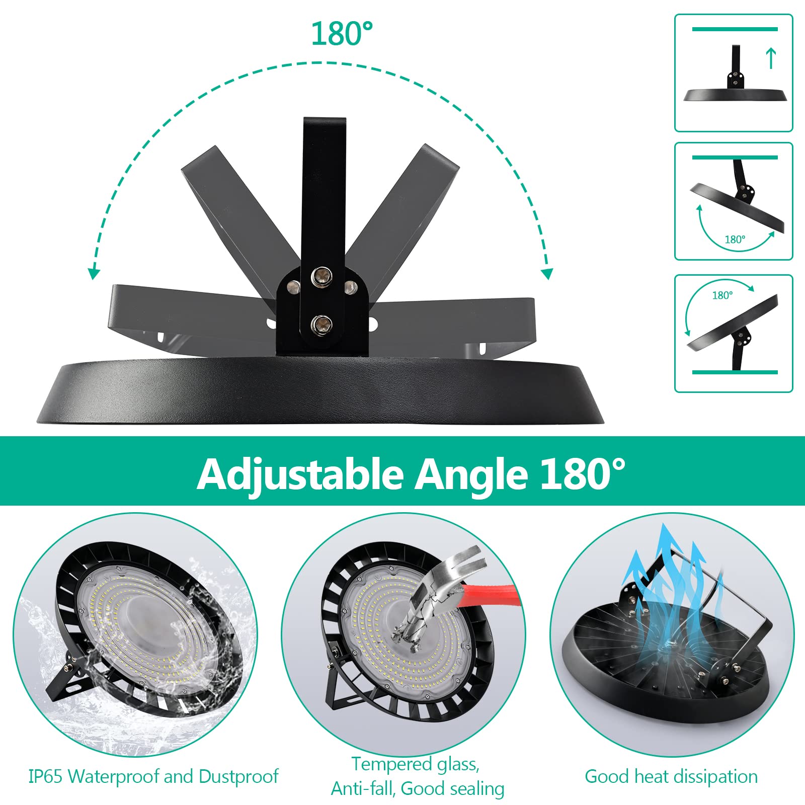 2X200W UFO Faretto LED, 20000LM Lampada da Officina,IP65 LED Industriale Faretto,Interni Industriale LED Luce Bianca 6000K Faretto per Industriale Officine Fabbrica [Classe Energetica A]