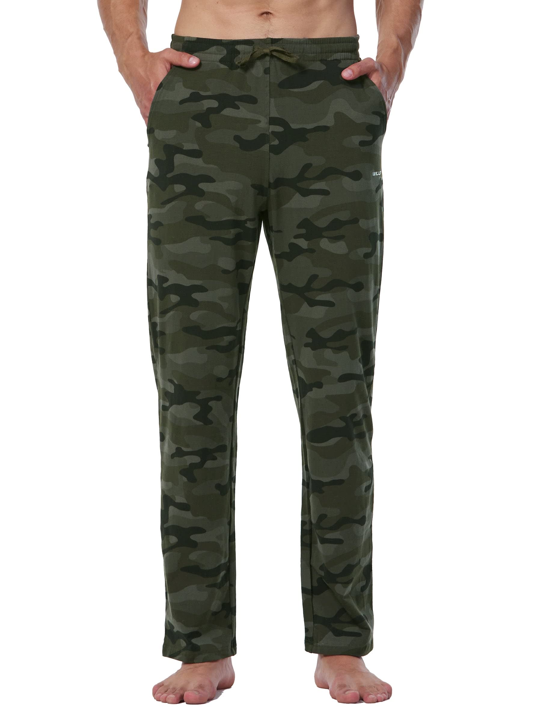 Willit Mens Cotton Yoga Sweatpants Exercise Pants Open